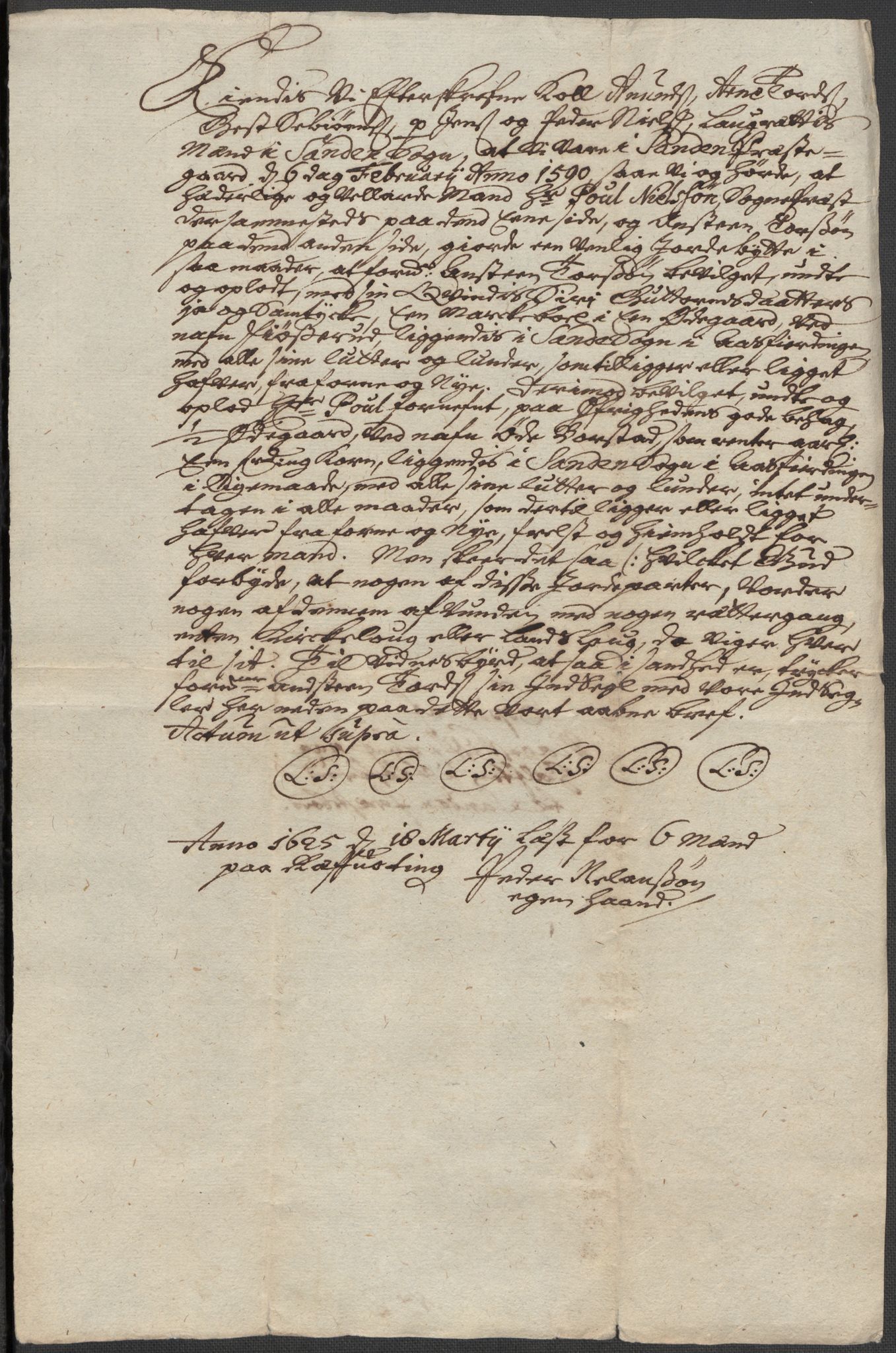 Riksarkivets diplomsamling, AV/RA-EA-5965/F15/L0021: Prestearkiv - Vestfold, 1573-1858, p. 21