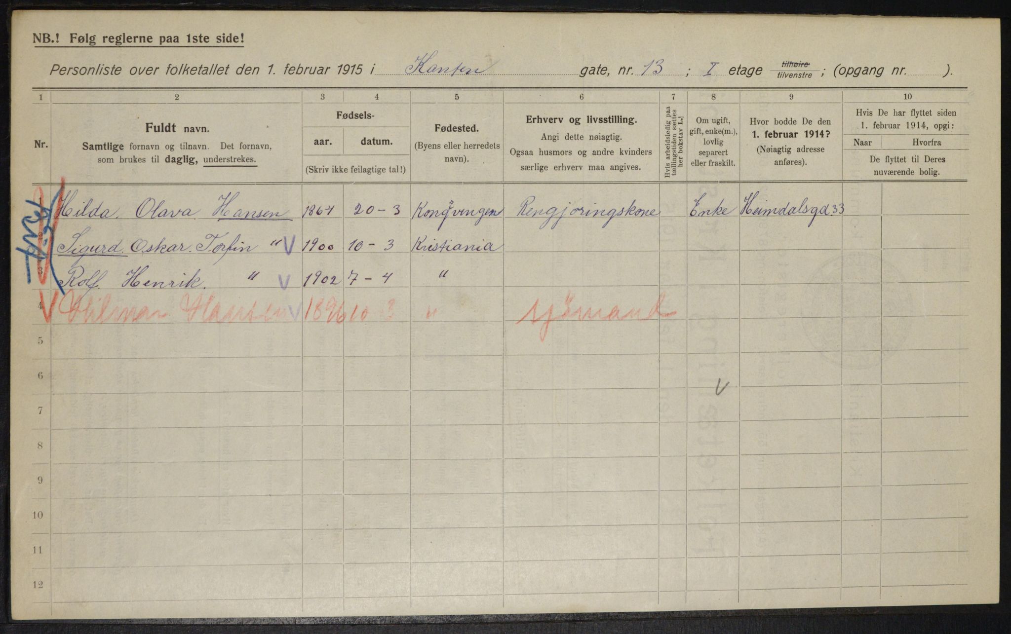 OBA, Municipal Census 1915 for Kristiania, 1915, p. 47770