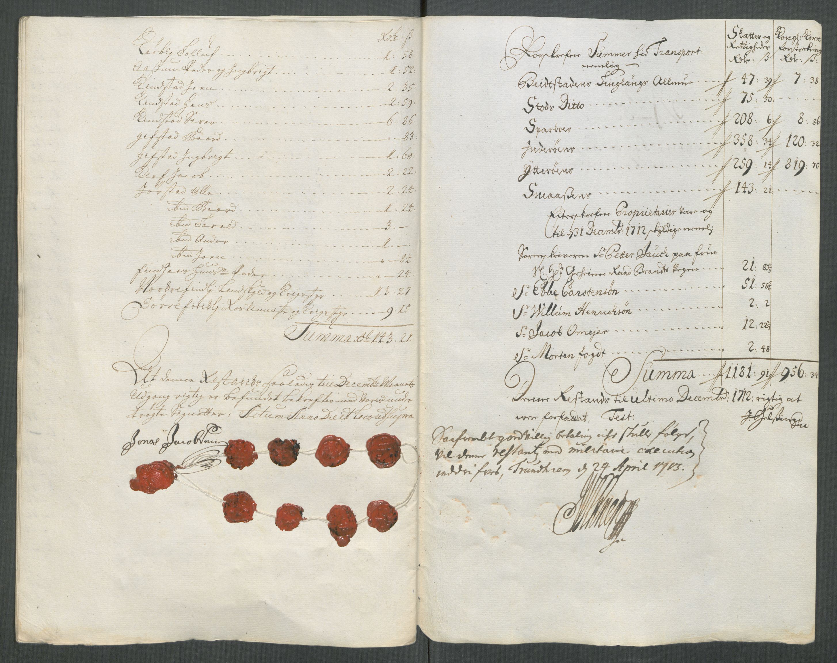 Rentekammeret inntil 1814, Reviderte regnskaper, Fogderegnskap, AV/RA-EA-4092/R63/L4320: Fogderegnskap Inderøy, 1712, p. 370