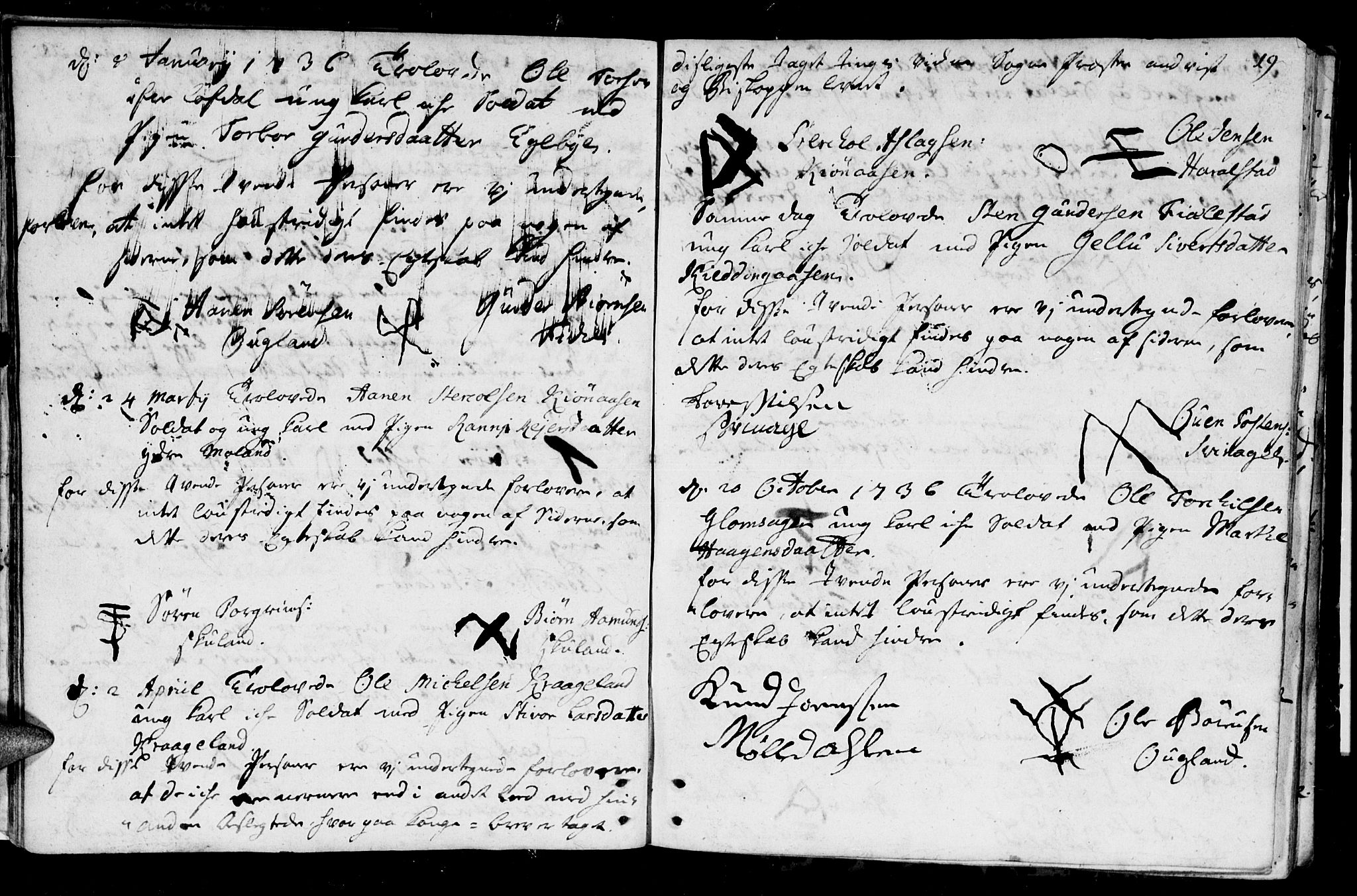 Holum sokneprestkontor, AV/SAK-1111-0022/F/Fa/Fab/L0001: Parish register (official) no. A 1, 1720-1752, p. 19