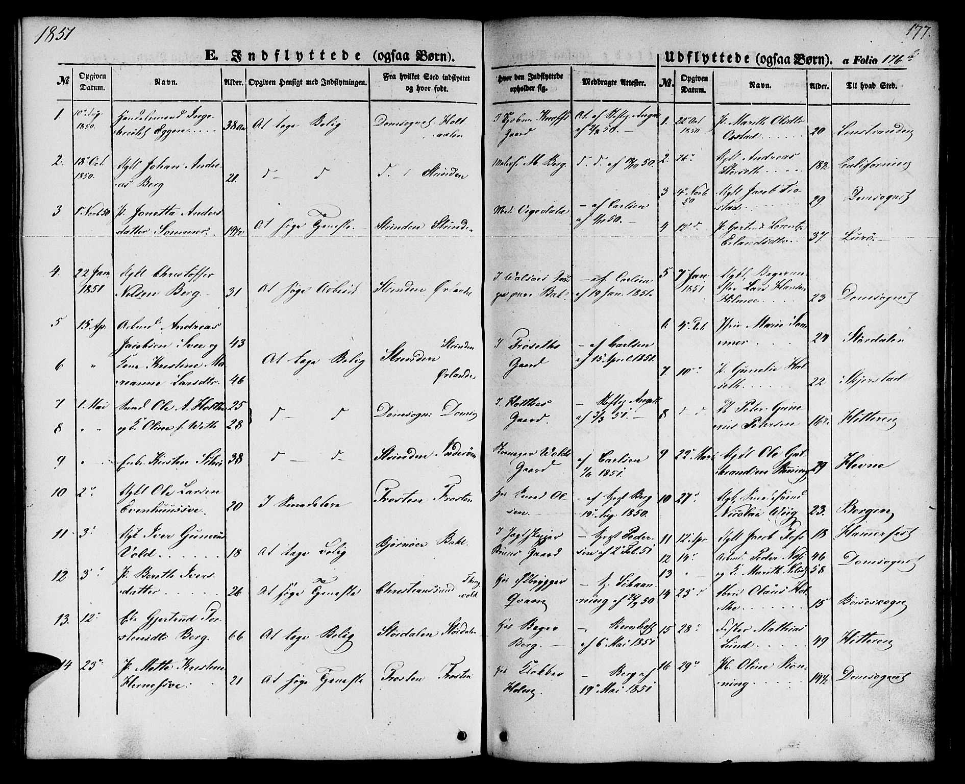 Ministerialprotokoller, klokkerbøker og fødselsregistre - Sør-Trøndelag, AV/SAT-A-1456/604/L0184: Parish register (official) no. 604A05, 1851-1860, p. 177