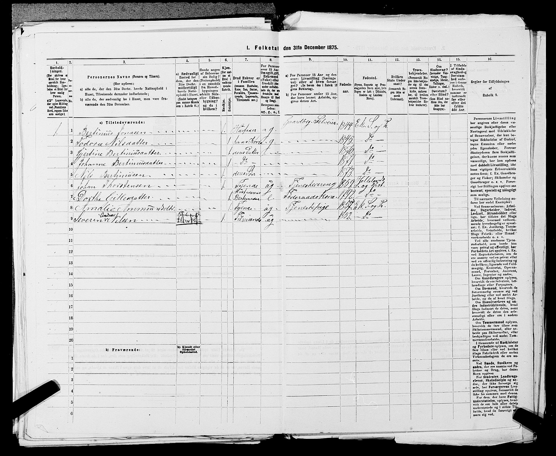 SAST, 1875 census for 1116L Eigersund/Eigersund og Ogna, 1875, p. 631