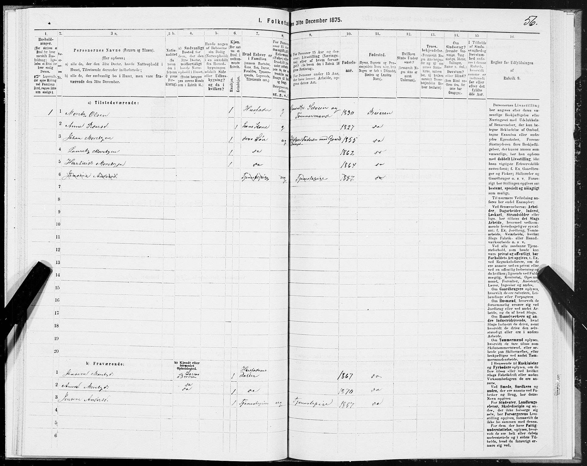 SAT, 1875 census for 1839P Beiarn, 1875, p. 1056