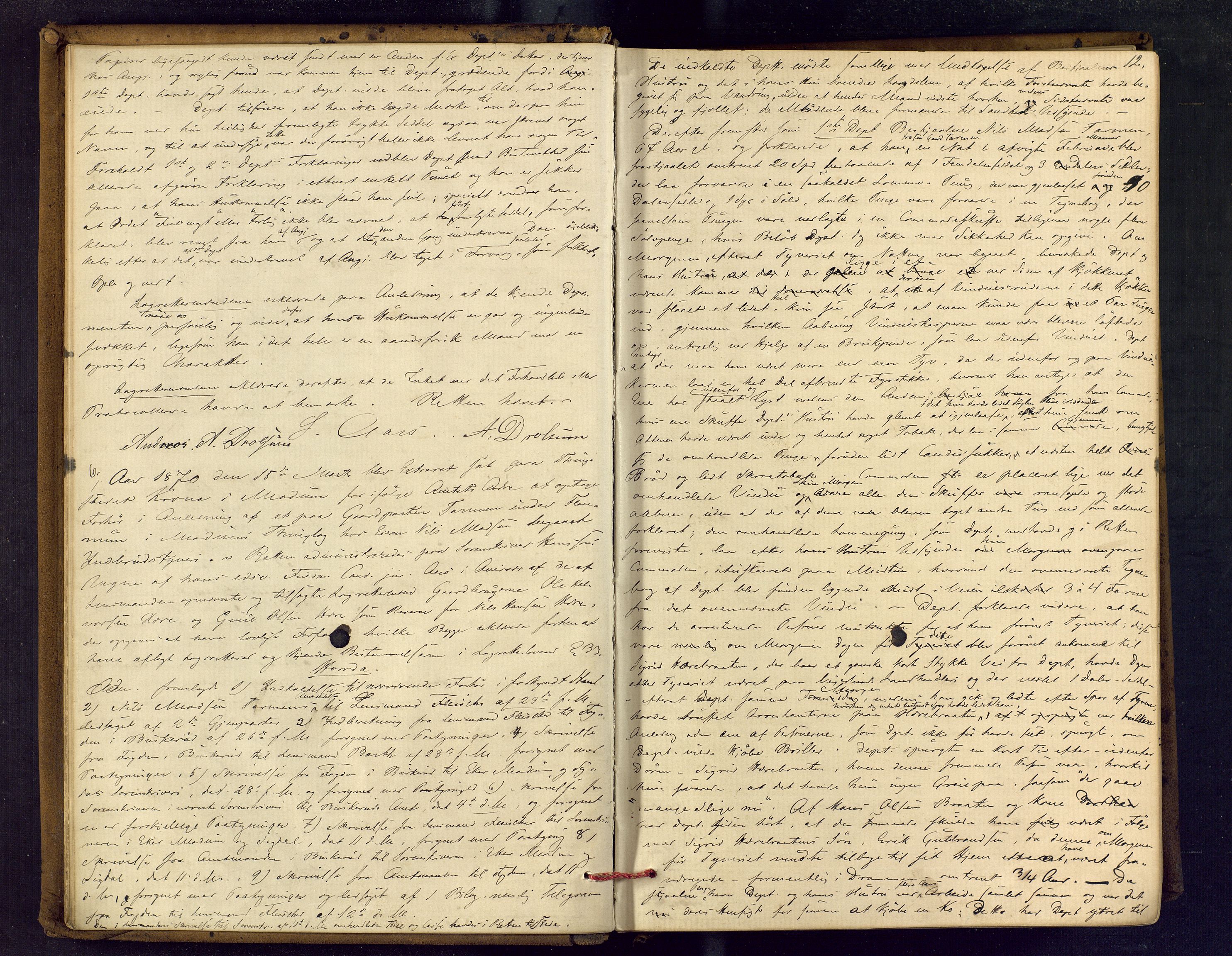 Eiker, Modum og Sigdal sorenskriveri, AV/SAKO-A-123/F/Fc/L0012: Ekstrarettsprotokoll - Modum, 1869-1883, p. 12
