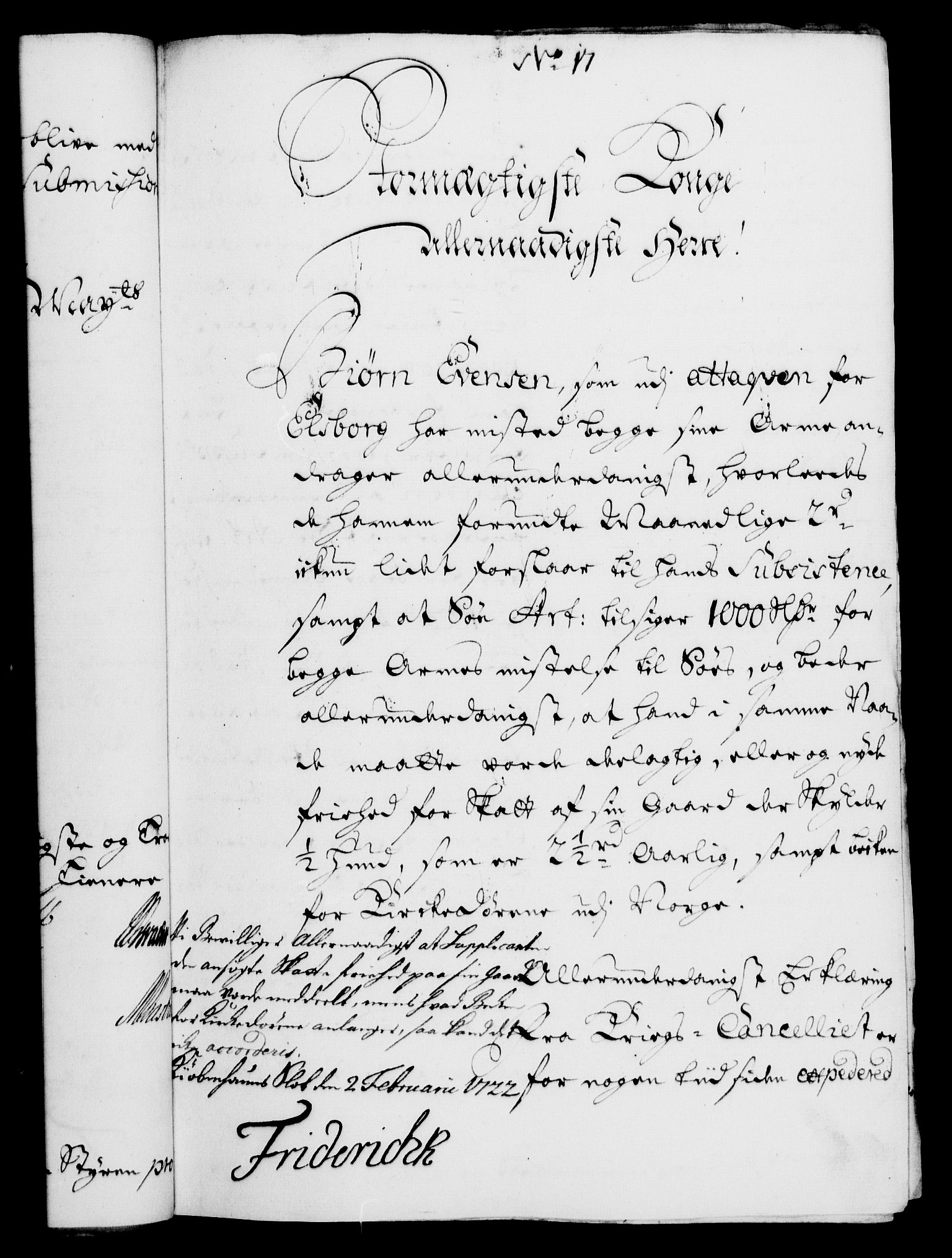 Rentekammeret, Kammerkanselliet, AV/RA-EA-3111/G/Gf/Gfa/L0005: Norsk relasjons- og resolusjonsprotokoll (merket RK 52.5), 1722, p. 84