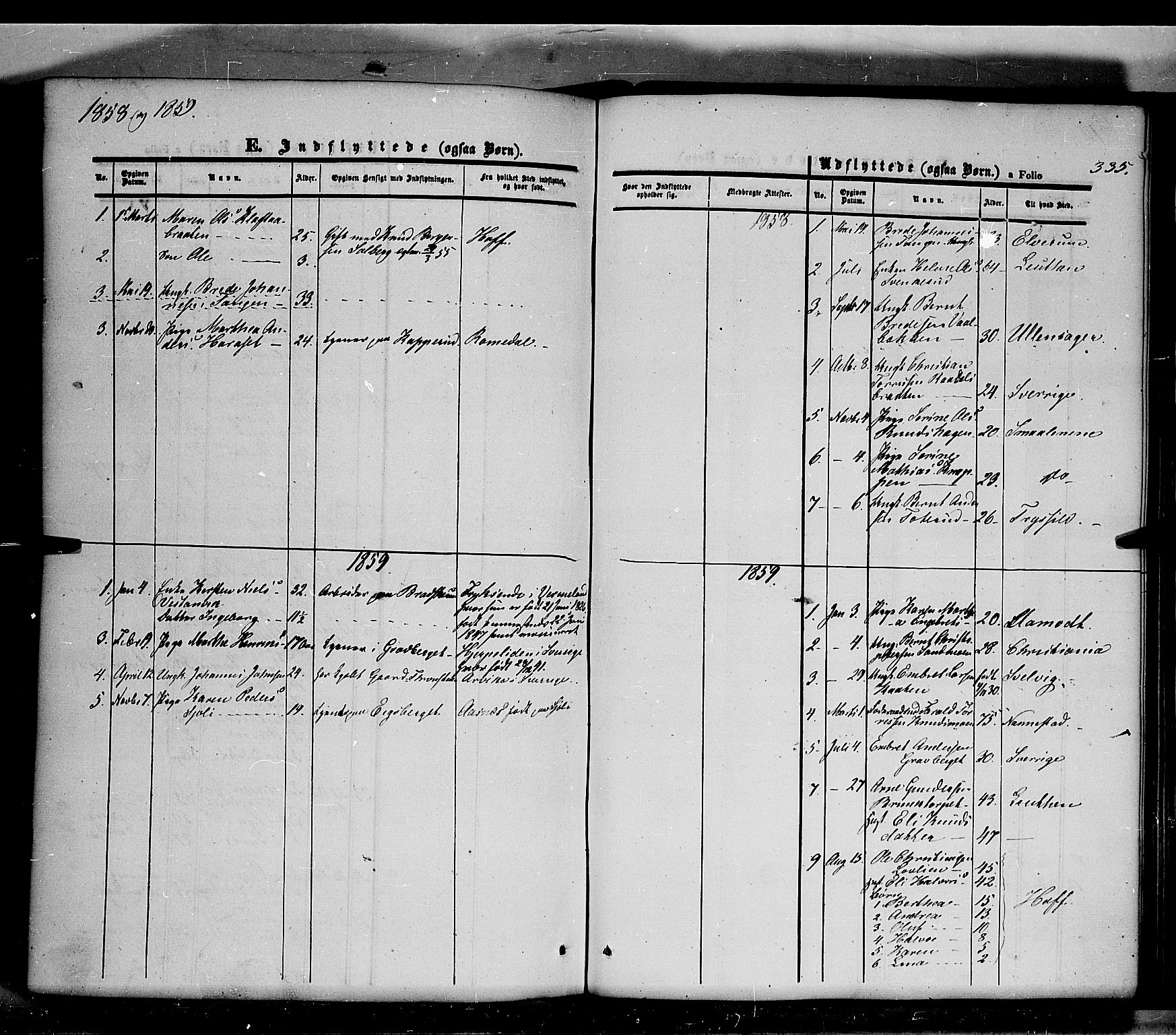 Våler prestekontor, Hedmark, SAH/PREST-040/H/Ha/Haa/L0001: Parish register (official) no. 1, 1849-1878, p. 335