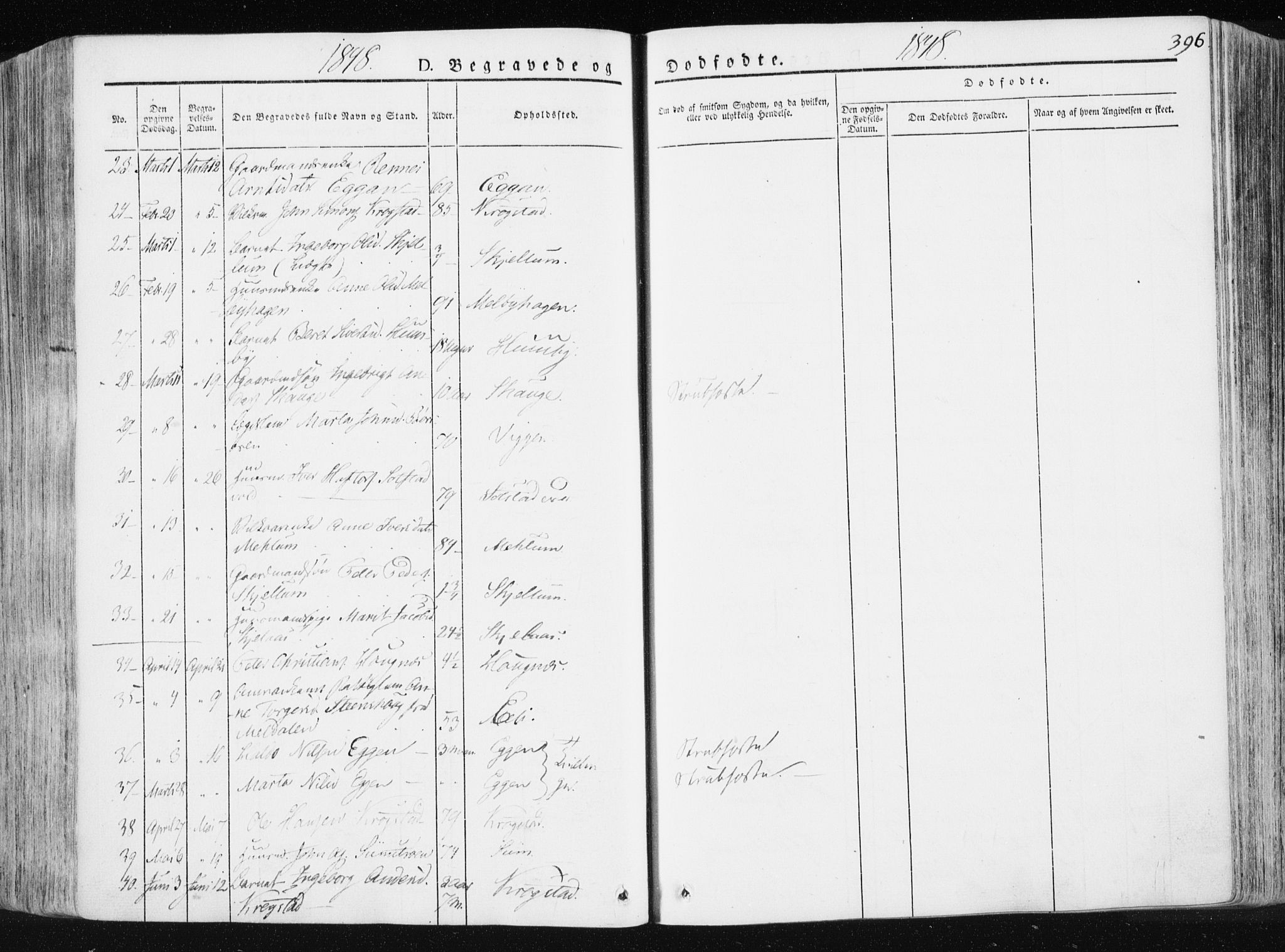 Ministerialprotokoller, klokkerbøker og fødselsregistre - Sør-Trøndelag, AV/SAT-A-1456/665/L0771: Parish register (official) no. 665A06, 1830-1856, p. 396