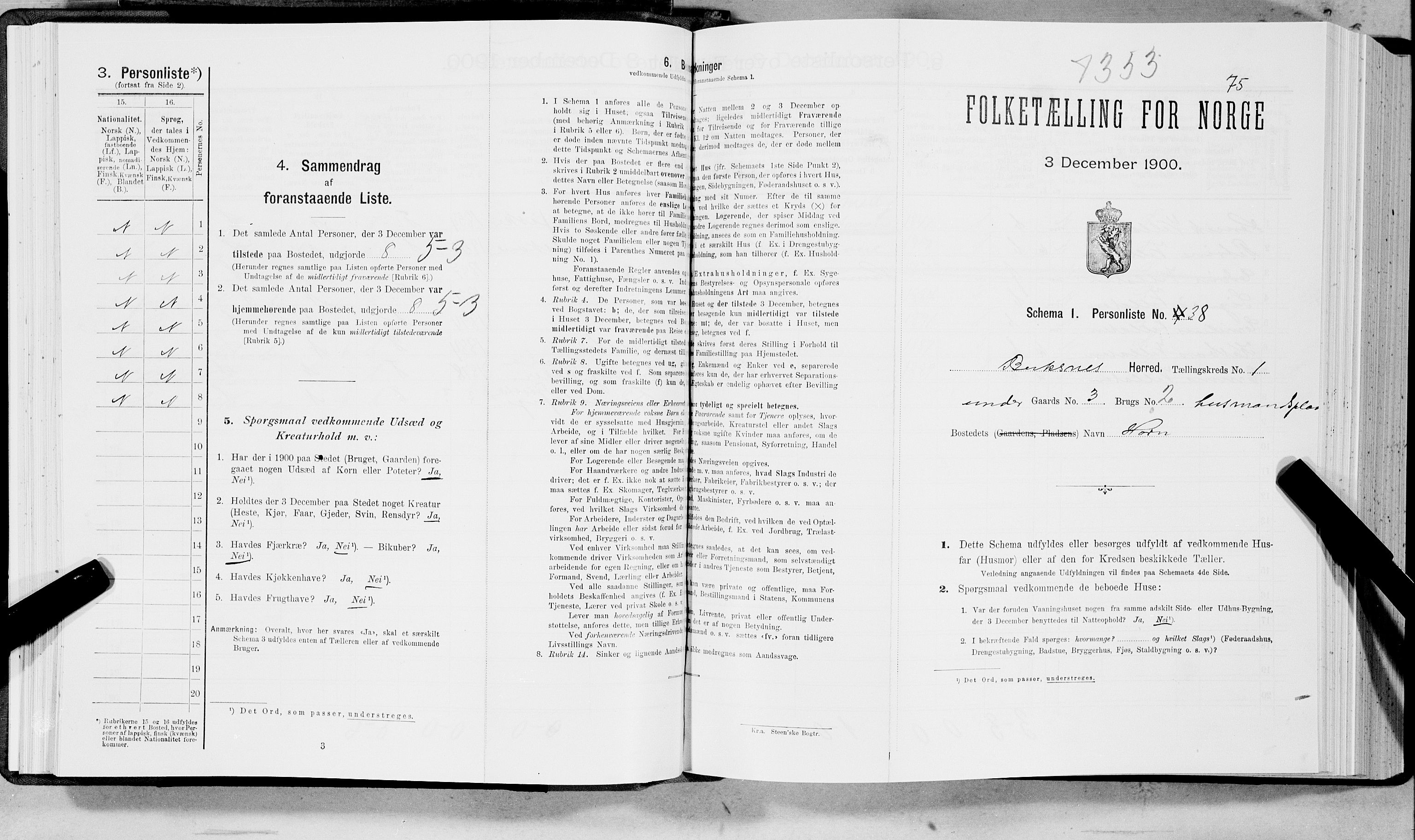 SAT, 1900 census for Buksnes, 1900, p. 76
