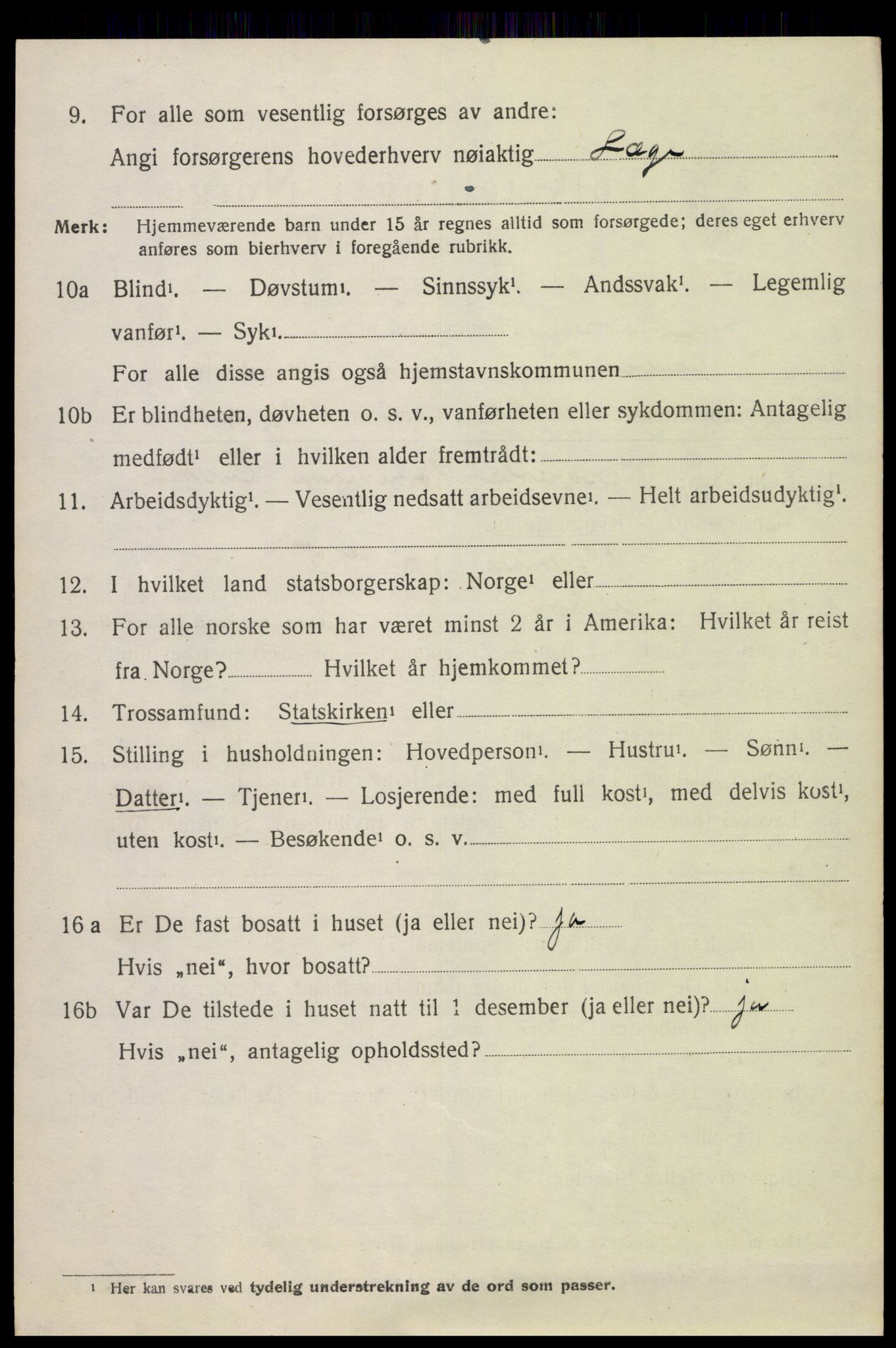 SAH, 1920 census for Fåberg, 1920, p. 6203