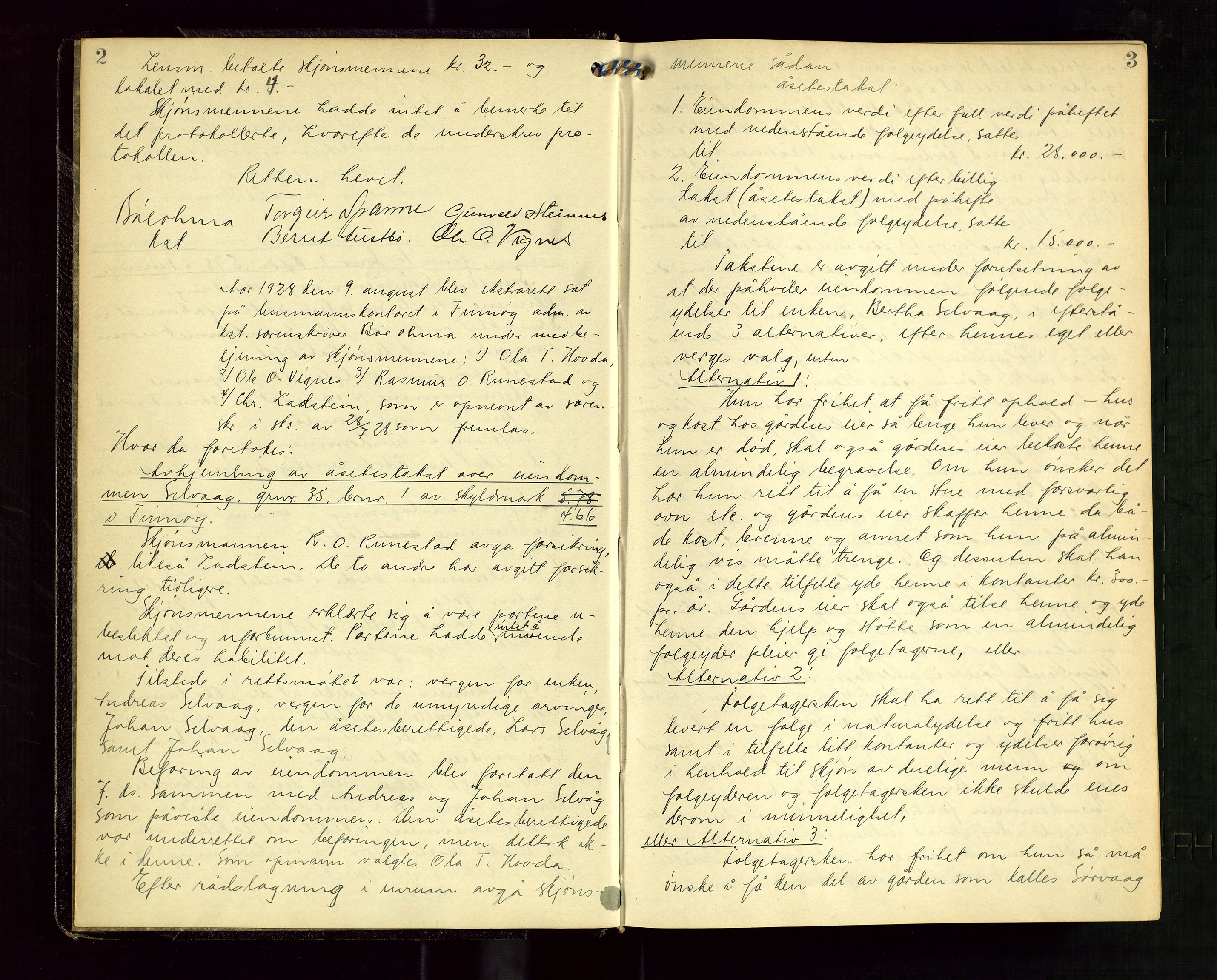 Ryfylke tingrett, AV/SAST-A-100055/001/IV/IVF/L0019: Skifteforhandlingsprotokoll, 1928-1931, p. 2-3