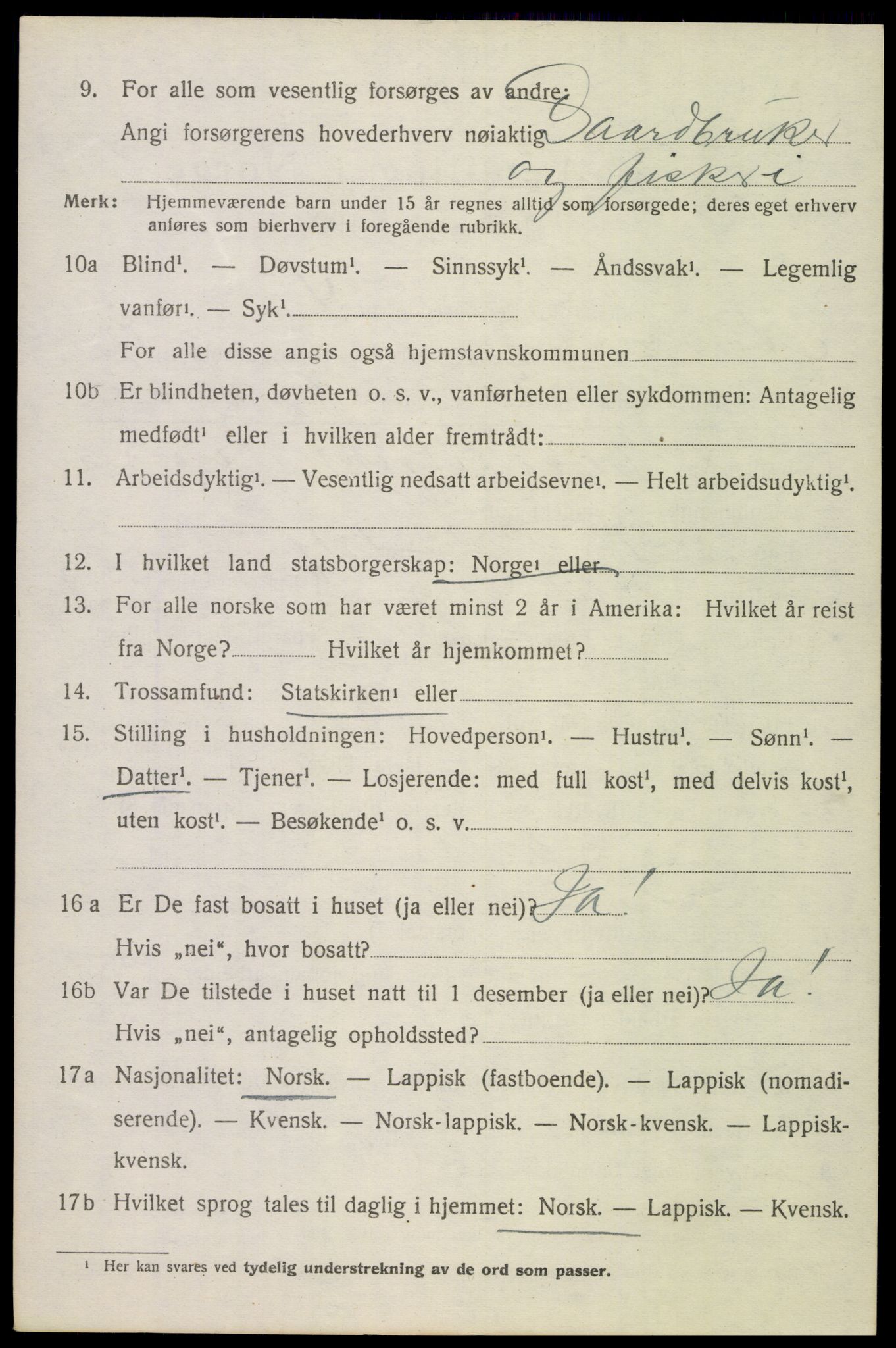 SAT, 1920 census for Ankenes, 1920, p. 1648