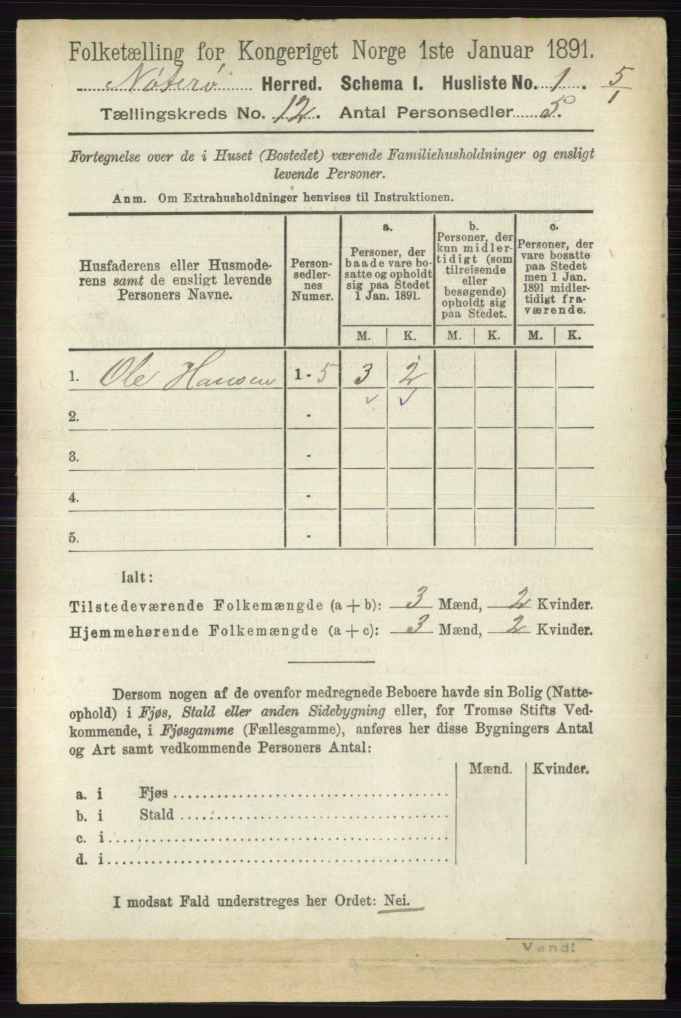 RA, 1891 census for 0722 Nøtterøy, 1891, p. 6278