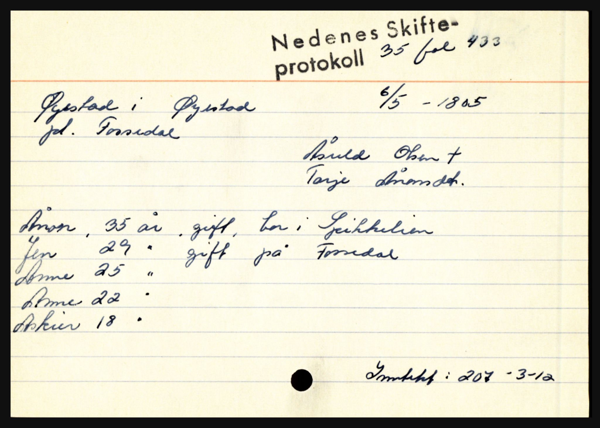 Nedenes sorenskriveri før 1824, AV/SAK-1221-0007/H, p. 34425