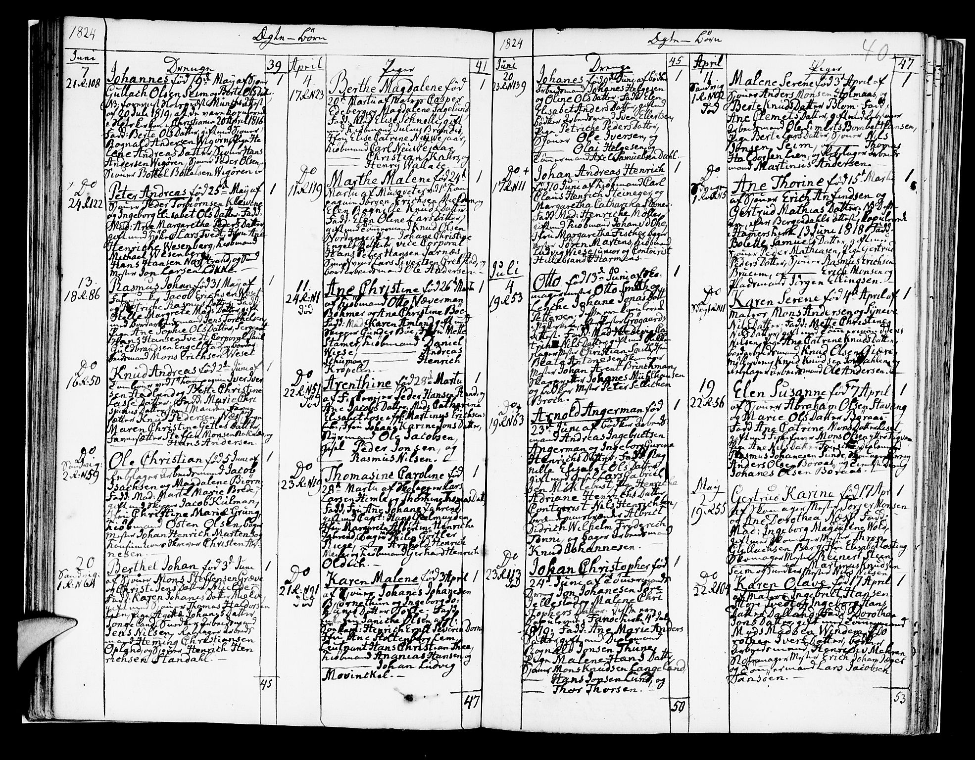 Korskirken sokneprestembete, SAB/A-76101/H/Hab: Parish register (copy) no. A 4, 1820-1832, p. 40