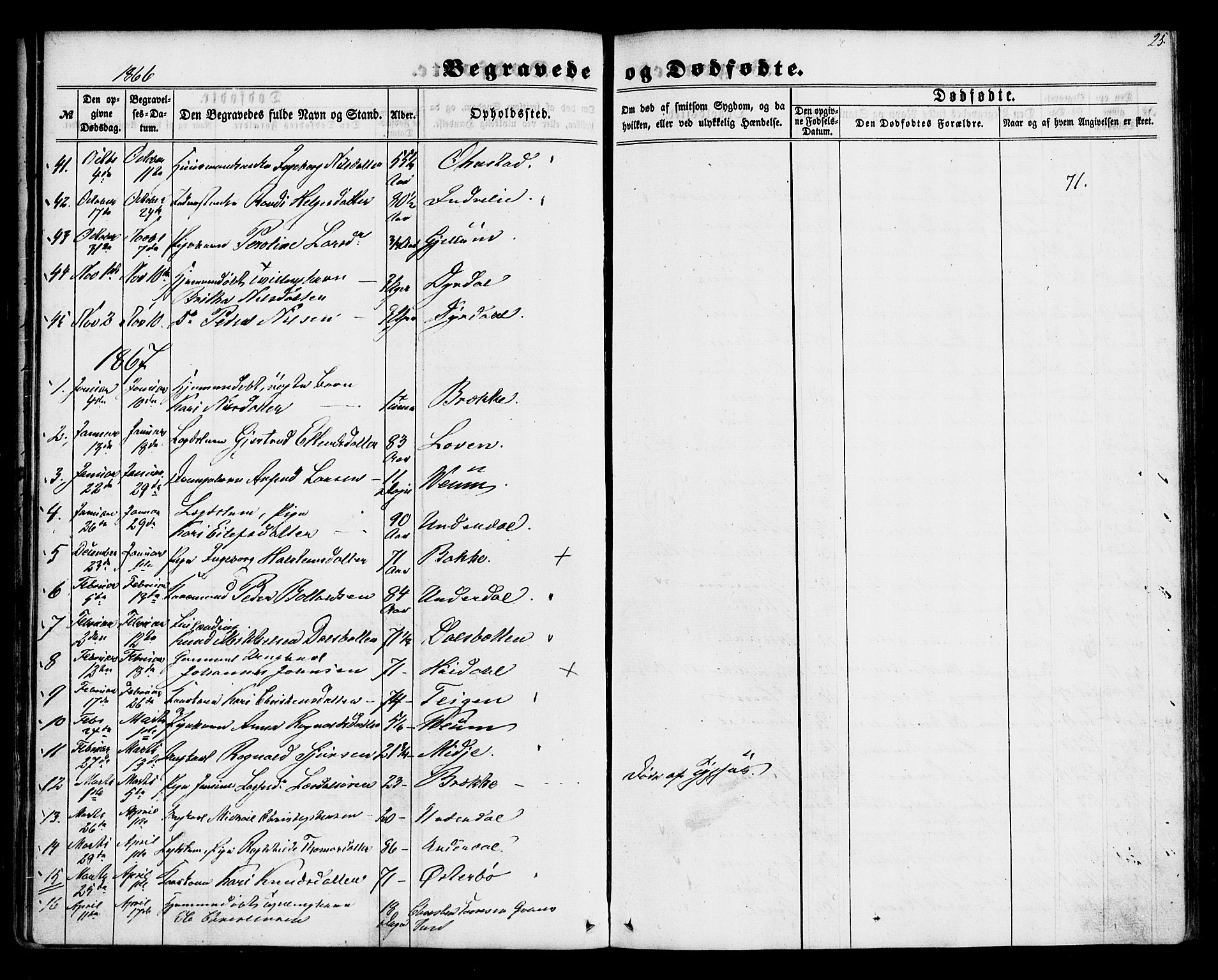 Aurland sokneprestembete, SAB/A-99937/H/Ha/Haa/L0011: Parish register (official) no. A 11, 1857-1879, p. 25