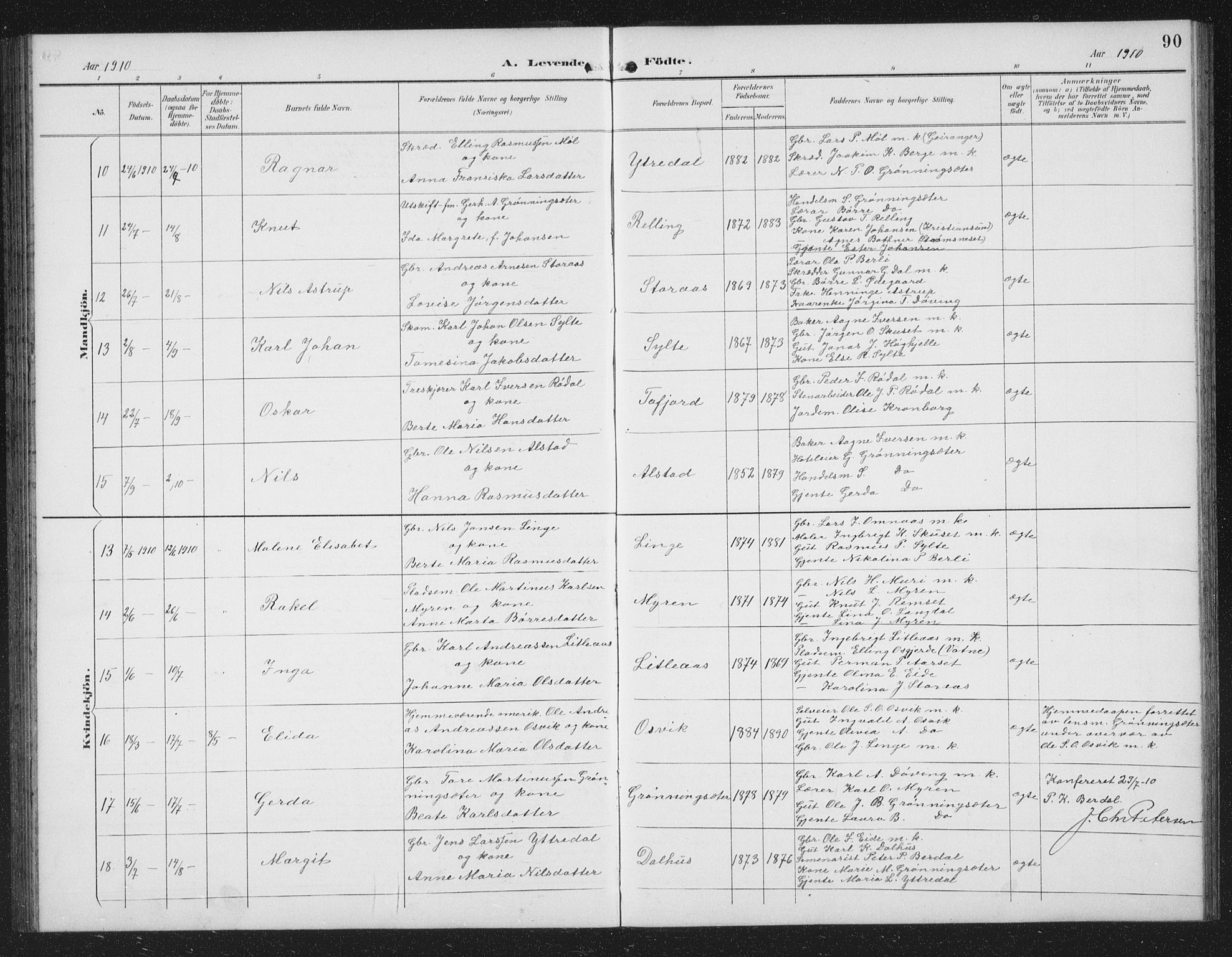 Ministerialprotokoller, klokkerbøker og fødselsregistre - Møre og Romsdal, SAT/A-1454/519/L0264: Parish register (copy) no. 519C05, 1892-1910, p. 90