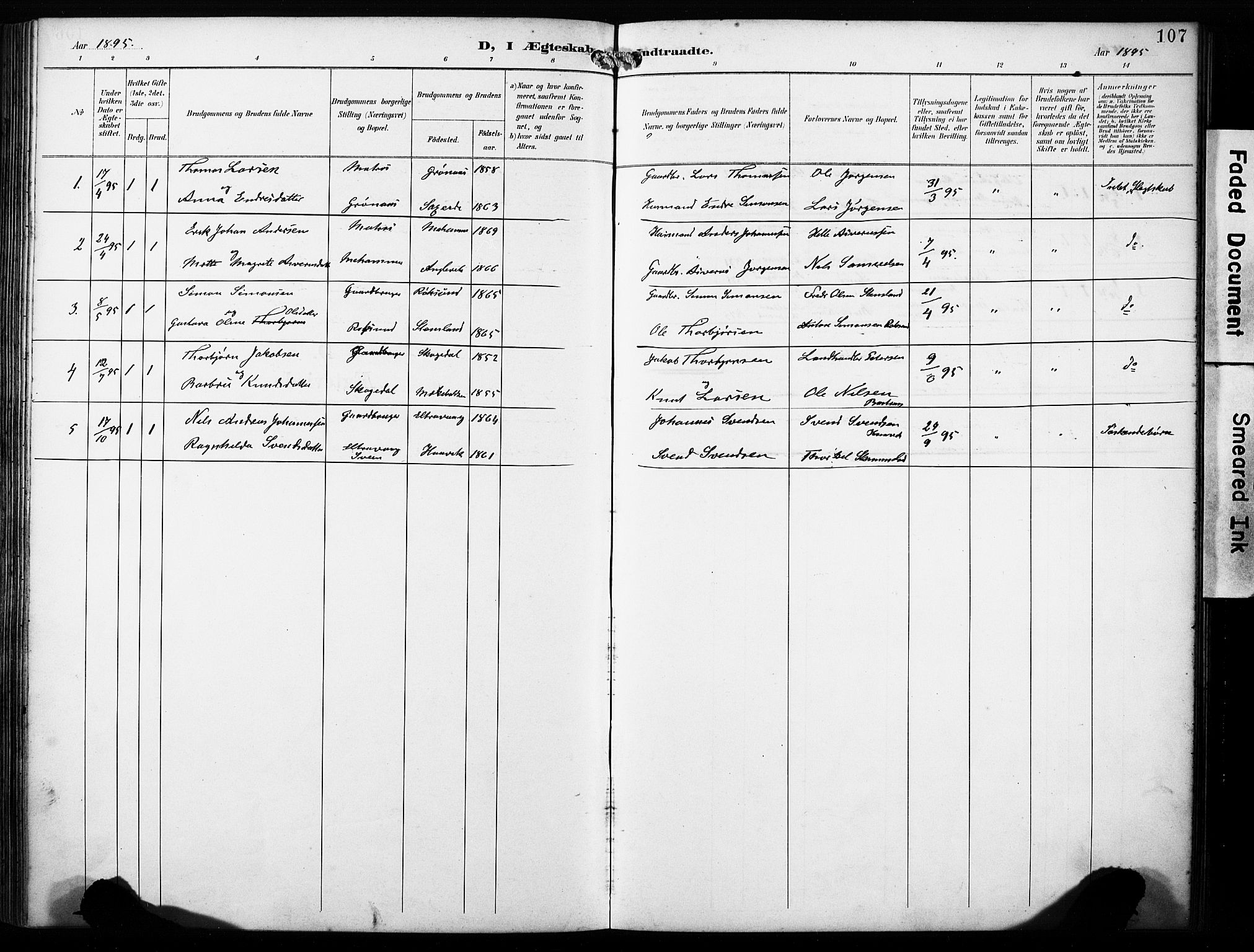 Finnås sokneprestembete, SAB/A-99925/H/Ha/Haa/Haab/L0002: Parish register (official) no. B 2, 1895-1906, p. 107