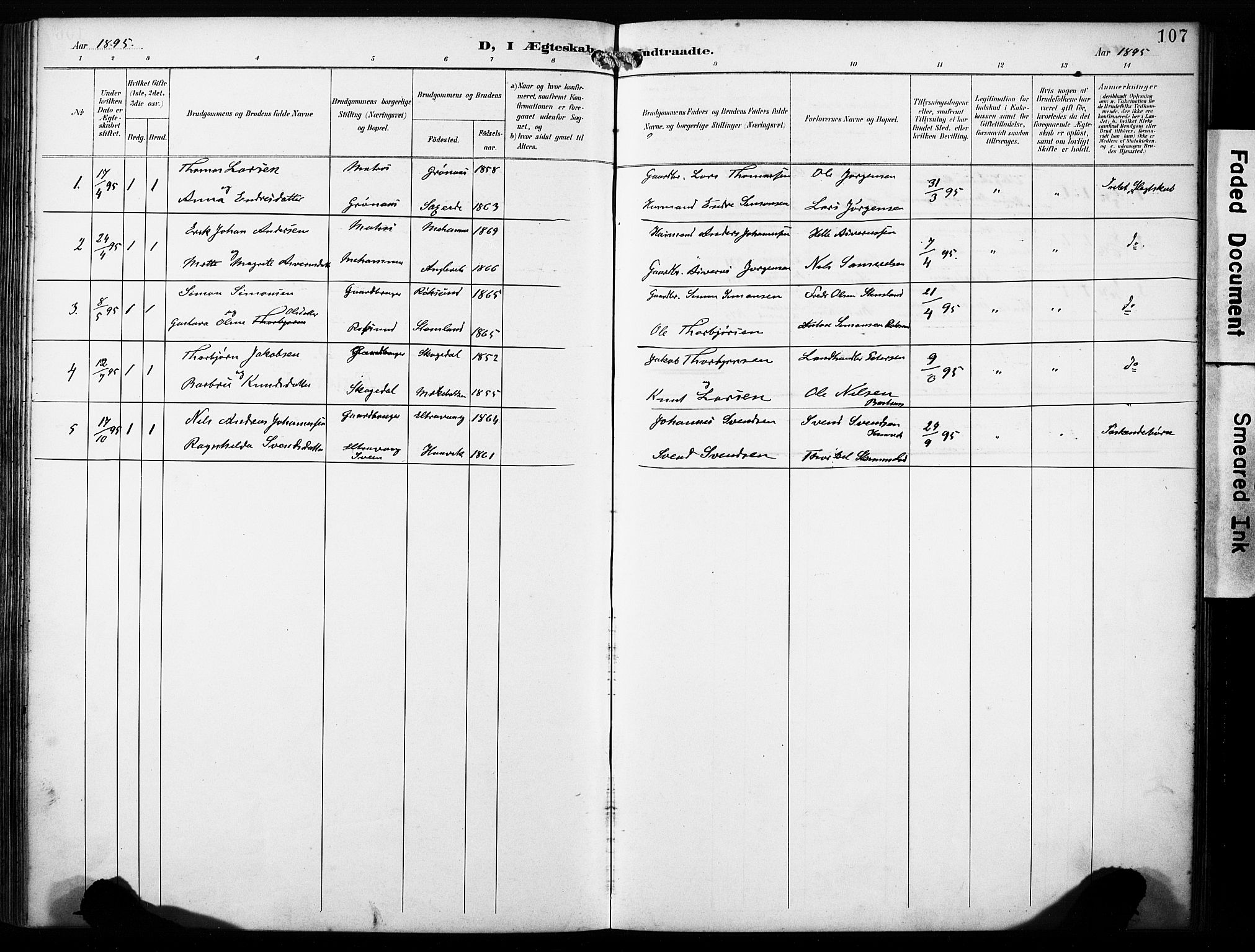 Finnås sokneprestembete, AV/SAB-A-99925/H/Ha/Haa/Haab/L0002: Parish register (official) no. B 2, 1895-1906, p. 107