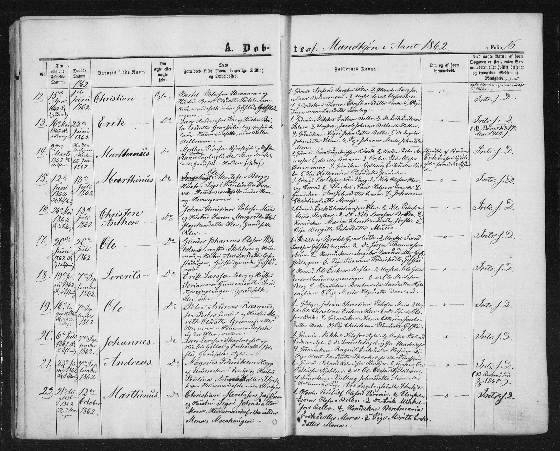 Ministerialprotokoller, klokkerbøker og fødselsregistre - Nord-Trøndelag, SAT/A-1458/749/L0472: Parish register (official) no. 749A06, 1857-1873, p. 16