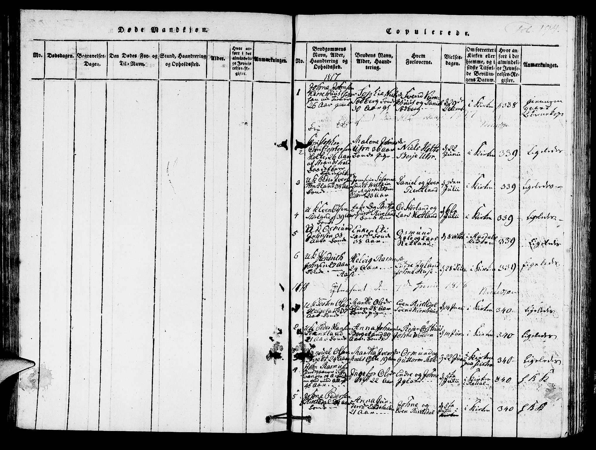 Hjelmeland sokneprestkontor, SAST/A-101843/01/IV/L0005: Parish register (official) no. A 5, 1816-1841, p. 194