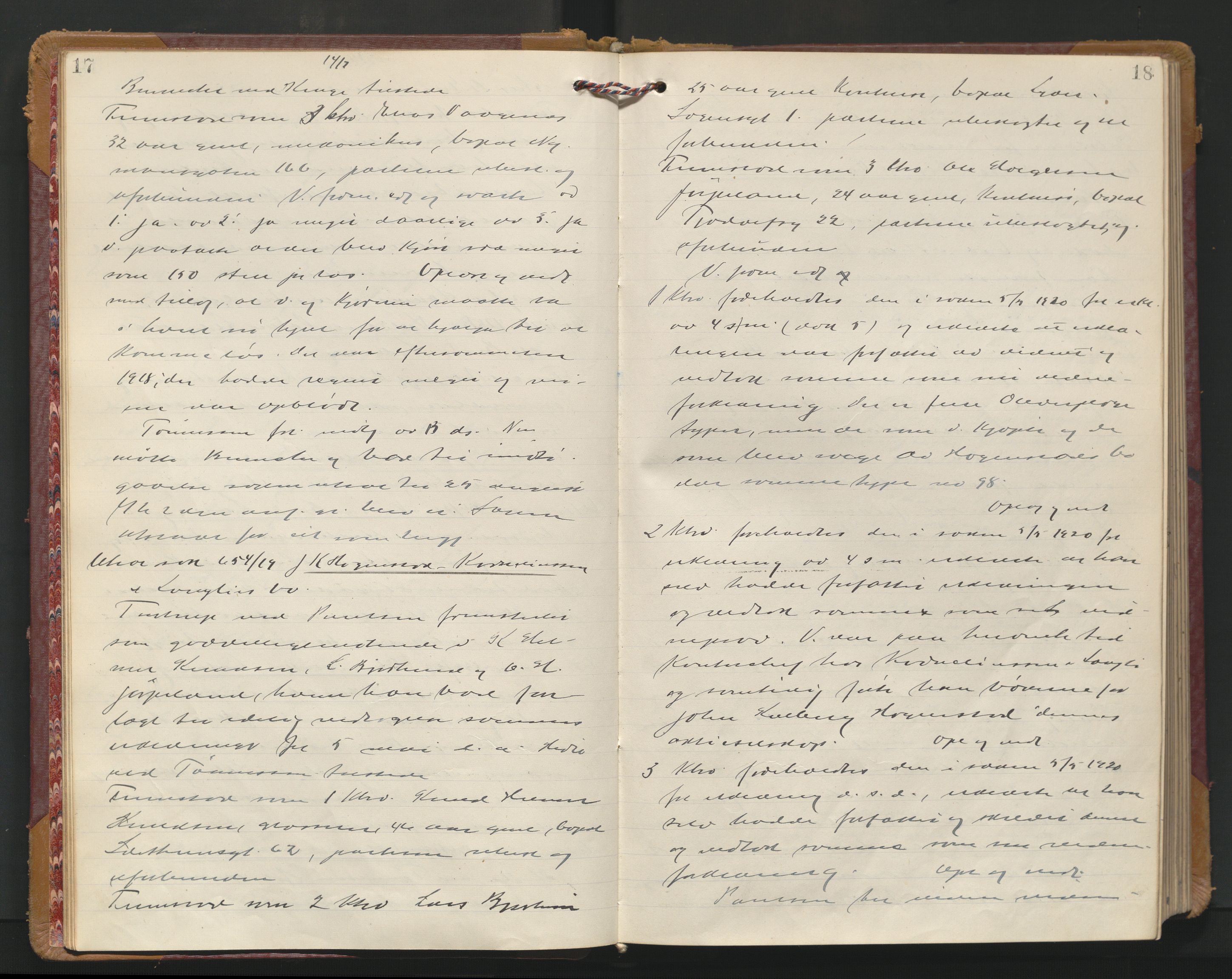 Stavanger byrett, AV/SAST-A-100455/001/3/320/3201BA/L0001: Bytingprotokoll, 1920-1921, p. 17-18