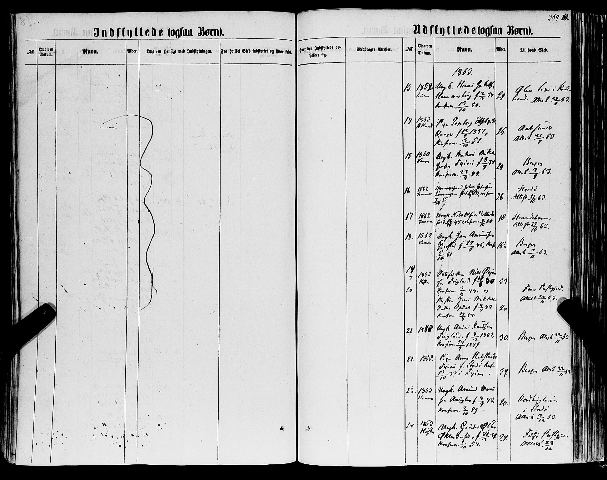 Tysnes sokneprestembete, AV/SAB-A-78601/H/Haa: Parish register (official) no. A 11, 1860-1871, p. 369