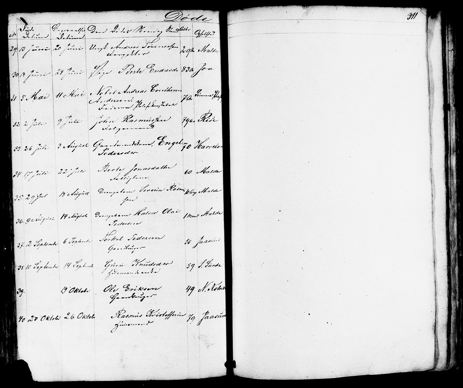 Håland sokneprestkontor, AV/SAST-A-101802/001/30BB/L0002: Parish register (copy) no. B 2, 1845-1872, p. 311