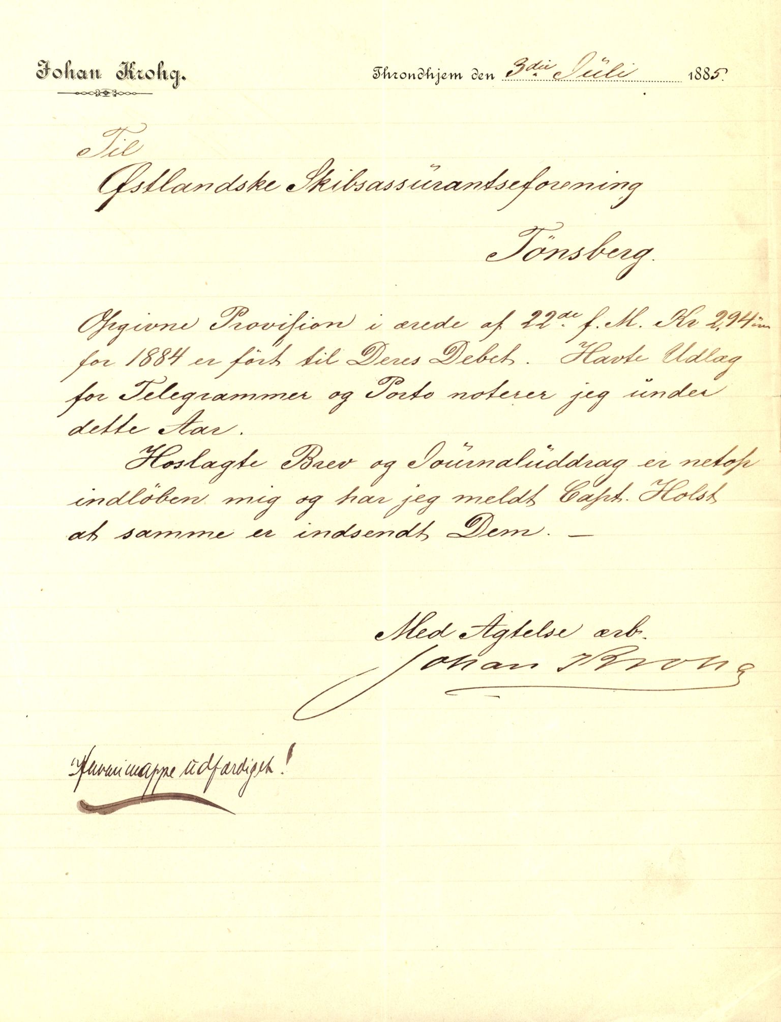 Pa 63 - Østlandske skibsassuranceforening, VEMU/A-1079/G/Ga/L0018/0008: Havaridokumenter / Minerva, Medora, Memoria, Medbør, Lucie, 1885, p. 8