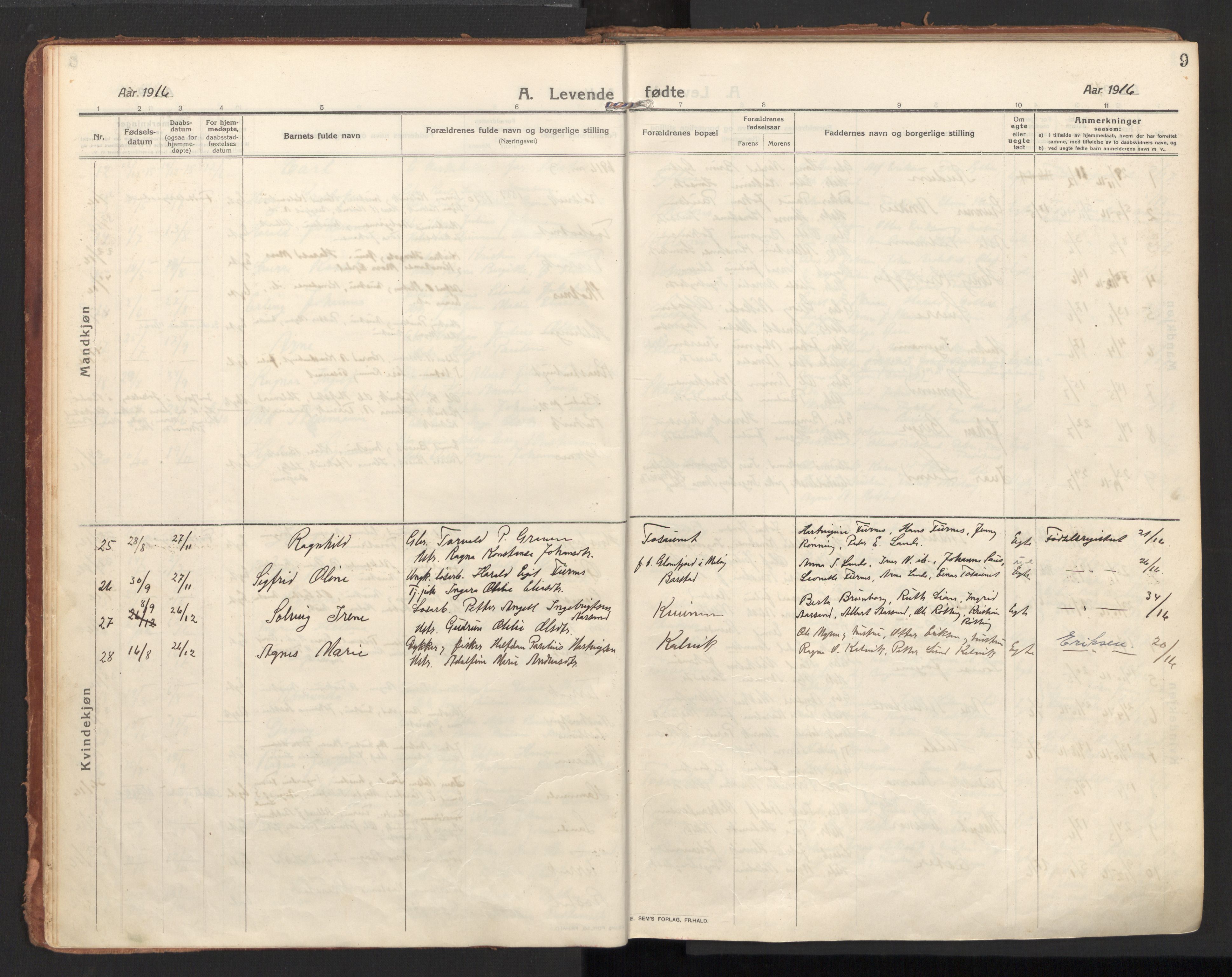 Ministerialprotokoller, klokkerbøker og fødselsregistre - Nordland, AV/SAT-A-1459/810/L0156: Parish register (official) no. 810A15, 1915-1930, p. 9