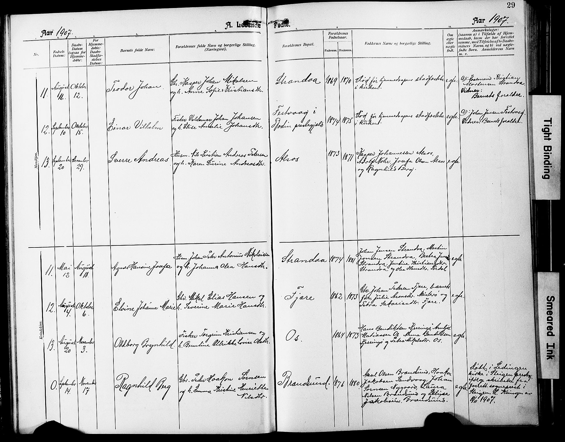 Ministerialprotokoller, klokkerbøker og fødselsregistre - Nordland, SAT/A-1459/803/L0077: Parish register (copy) no. 803C04, 1897-1930, p. 29