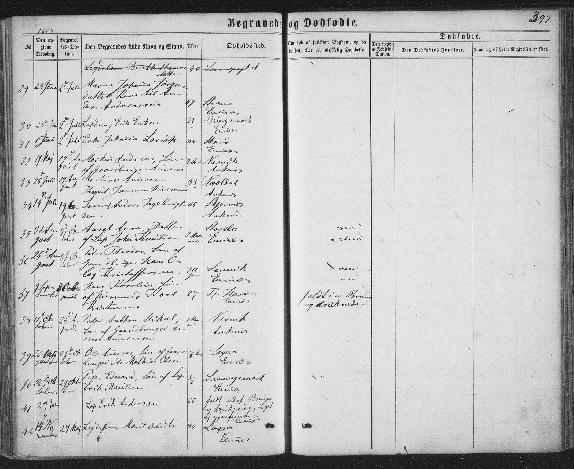 Ministerialprotokoller, klokkerbøker og fødselsregistre - Nordland, AV/SAT-A-1459/863/L0896: Parish register (official) no. 863A08, 1861-1871, p. 397