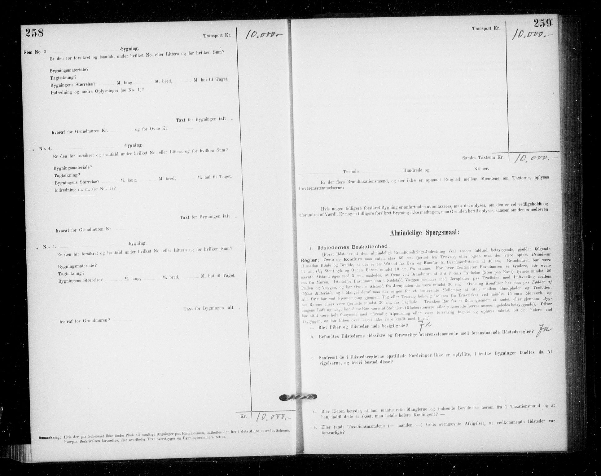 Lensmannen i Jondal, SAB/A-33101/0012/L0005: Branntakstprotokoll, skjematakst, 1894-1951, p. 258-259