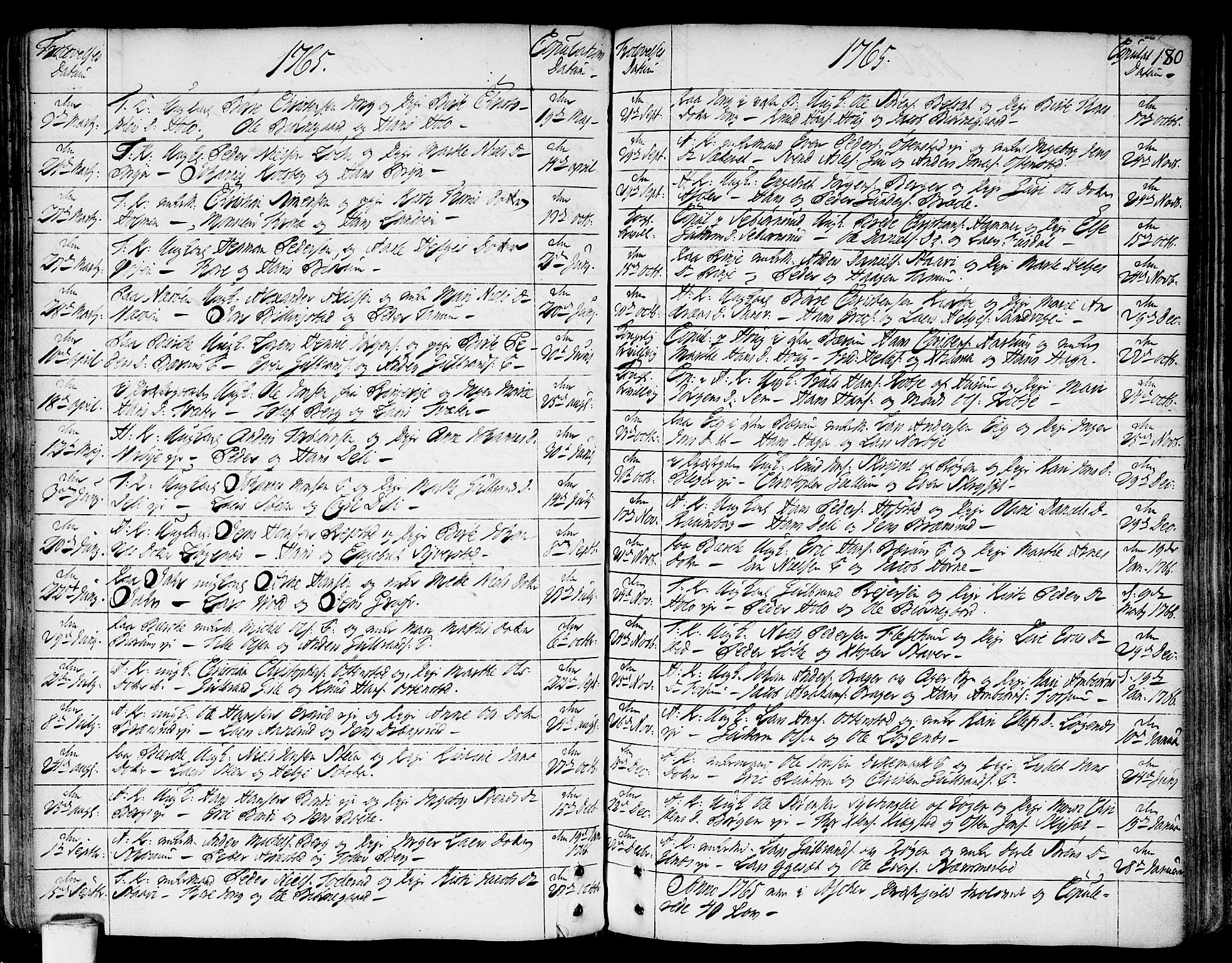 Asker prestekontor Kirkebøker, SAO/A-10256a/F/Fa/L0002: Parish register (official) no. I 2, 1733-1766, p. 180