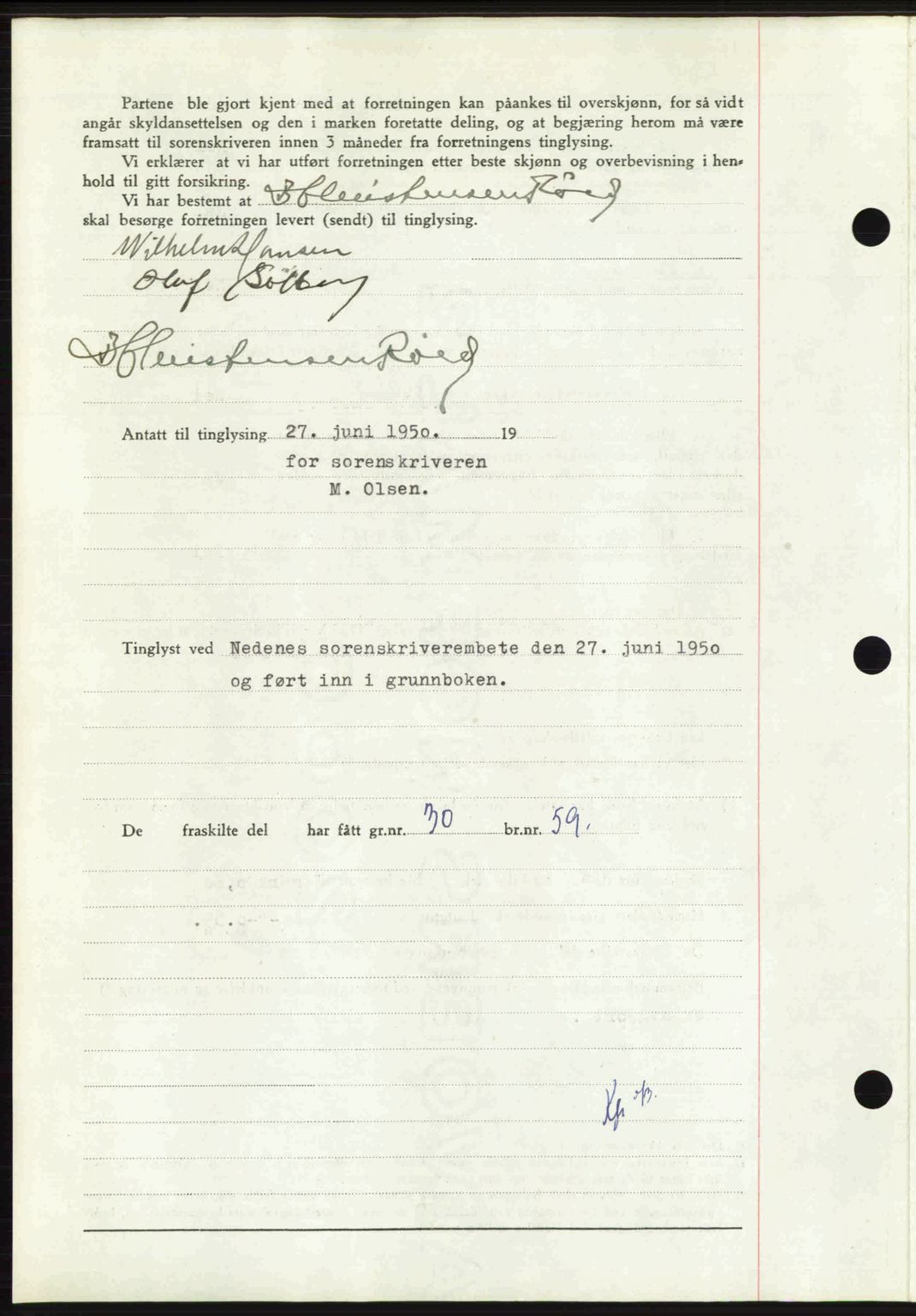 Nedenes sorenskriveri, AV/SAK-1221-0006/G/Gb/Gba/L0062: Mortgage book no. A14, 1949-1950, Diary no: : 897/1950