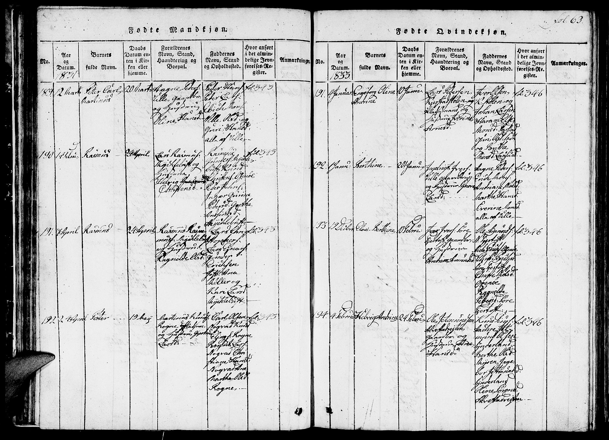 Ministerialprotokoller, klokkerbøker og fødselsregistre - Møre og Romsdal, AV/SAT-A-1454/536/L0506: Parish register (copy) no. 536C01, 1818-1859, p. 63