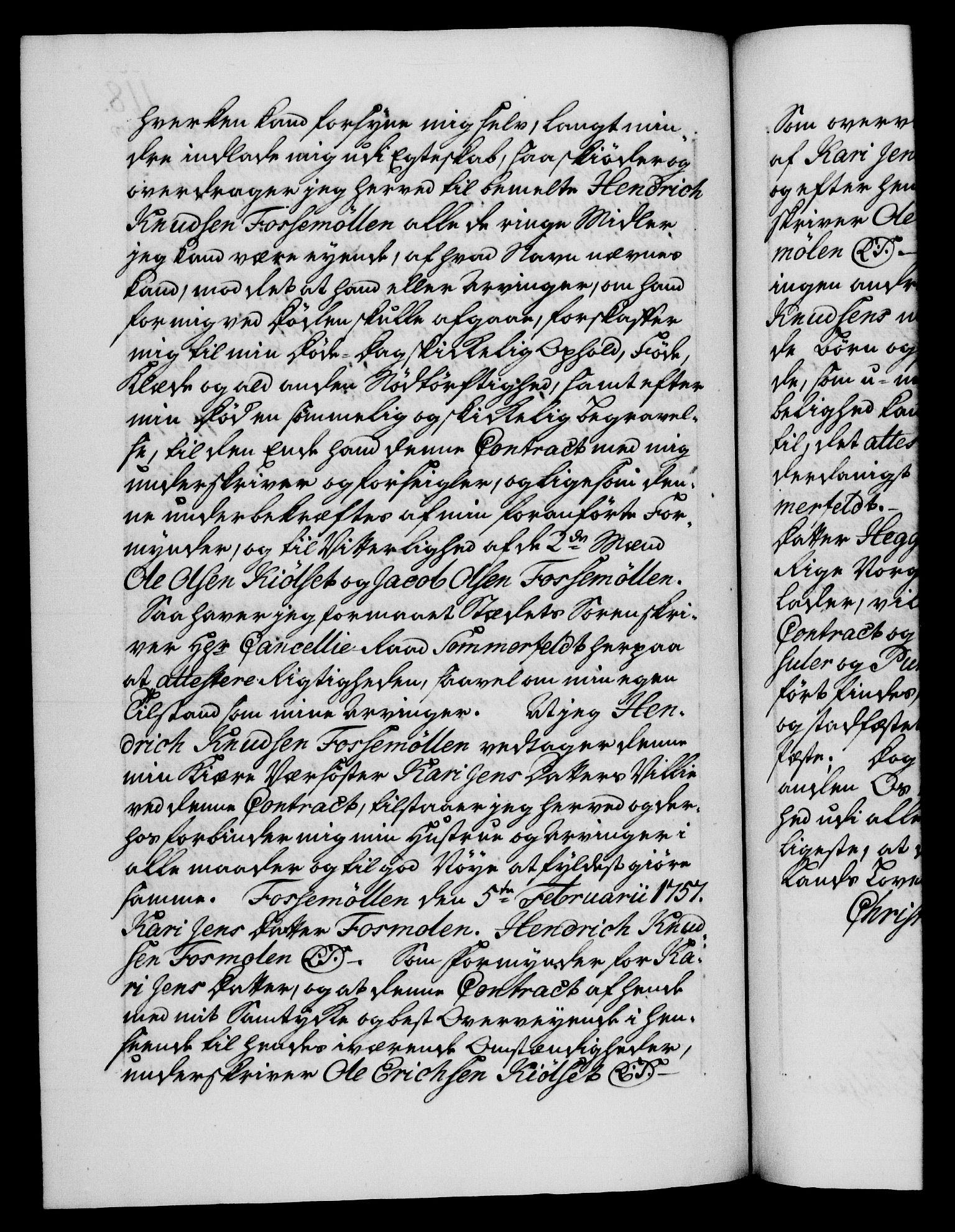 Danske Kanselli 1572-1799, AV/RA-EA-3023/F/Fc/Fca/Fcaa/L0040: Norske registre, 1757-1759, p. 118b