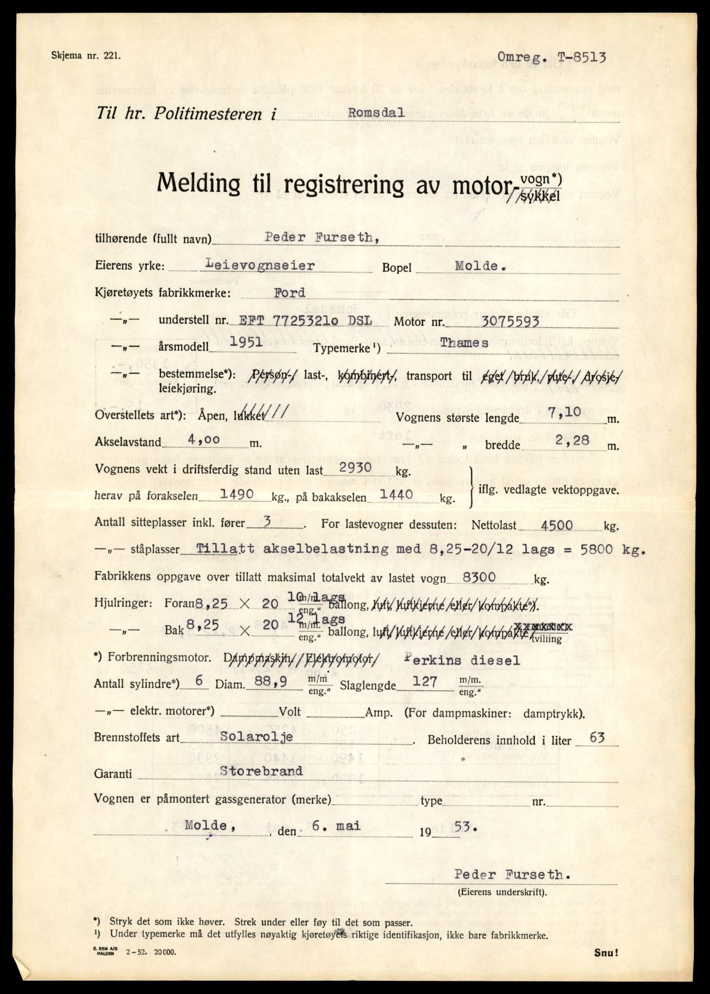 Møre og Romsdal vegkontor - Ålesund trafikkstasjon, AV/SAT-A-4099/F/Fe/L0033: Registreringskort for kjøretøy T 12151 - T 12474, 1927-1998, p. 1561