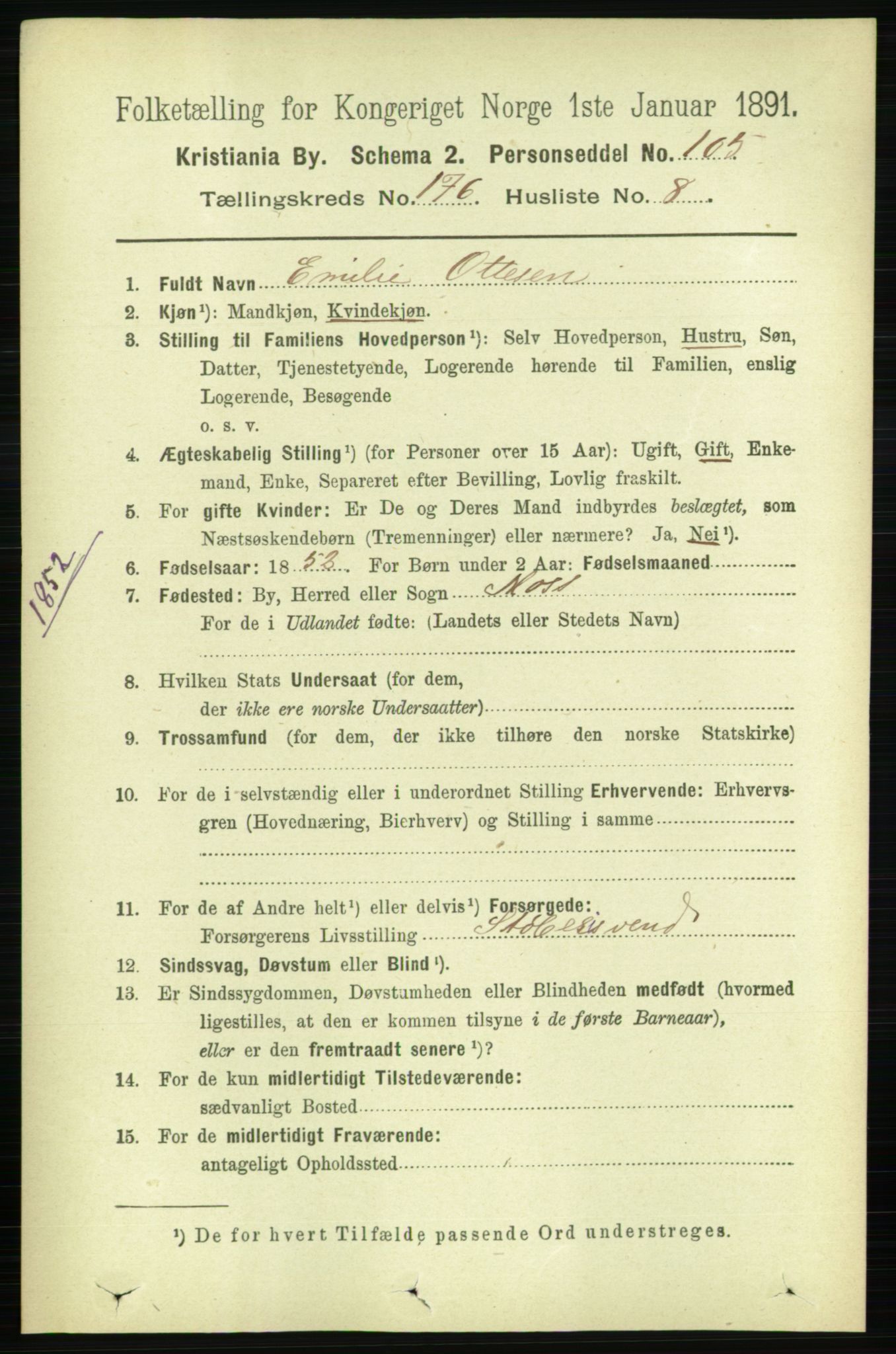 RA, 1891 census for 0301 Kristiania, 1891, p. 105843