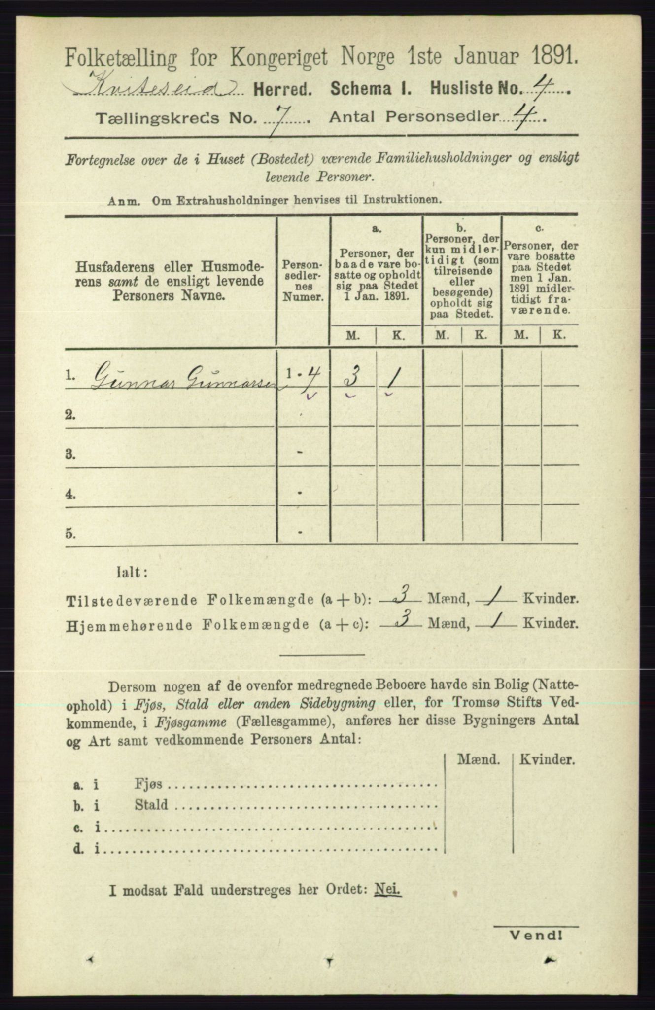 RA, 1891 census for 0829 Kviteseid, 1891, p. 1333