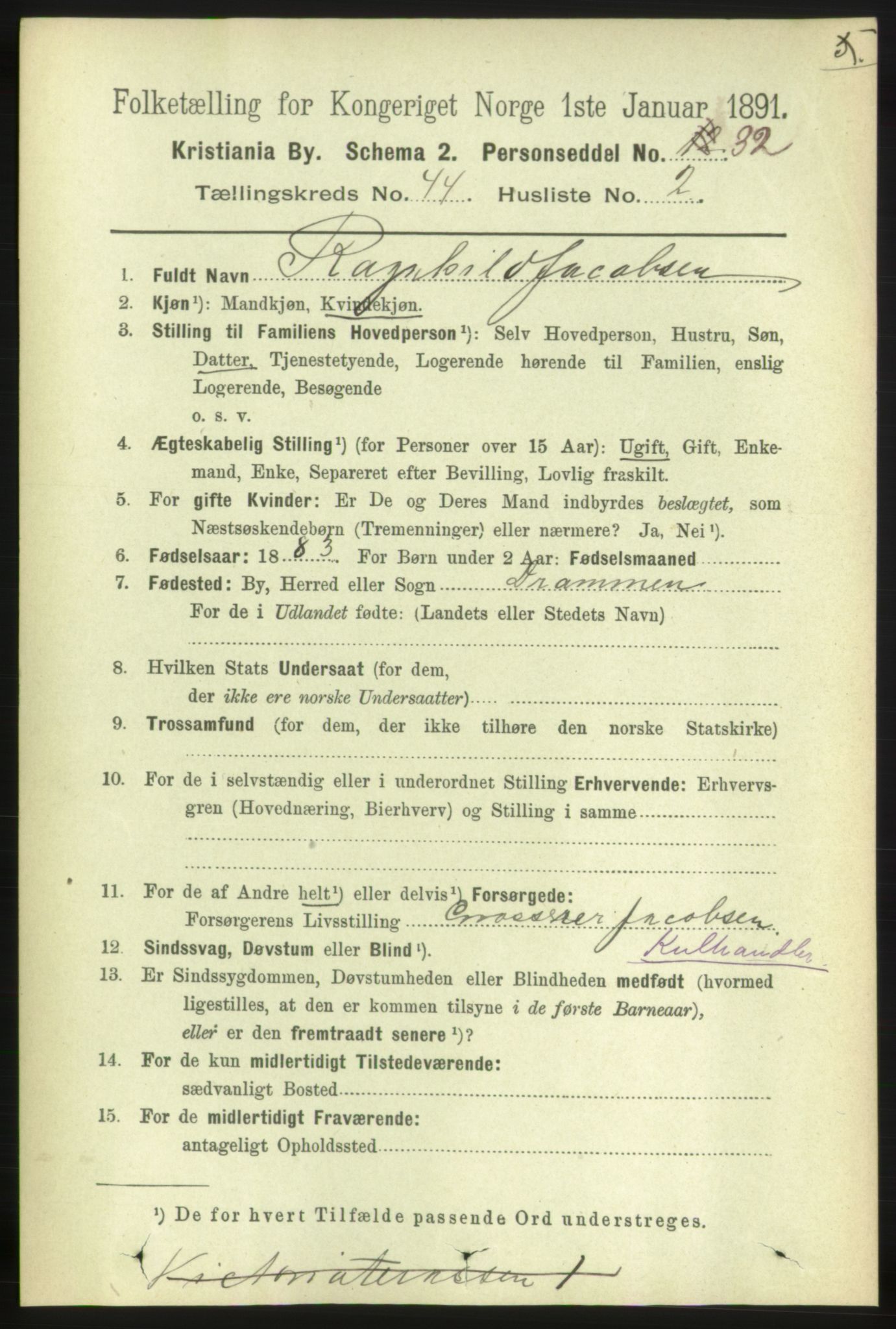 RA, 1891 census for 0301 Kristiania, 1891, p. 26731