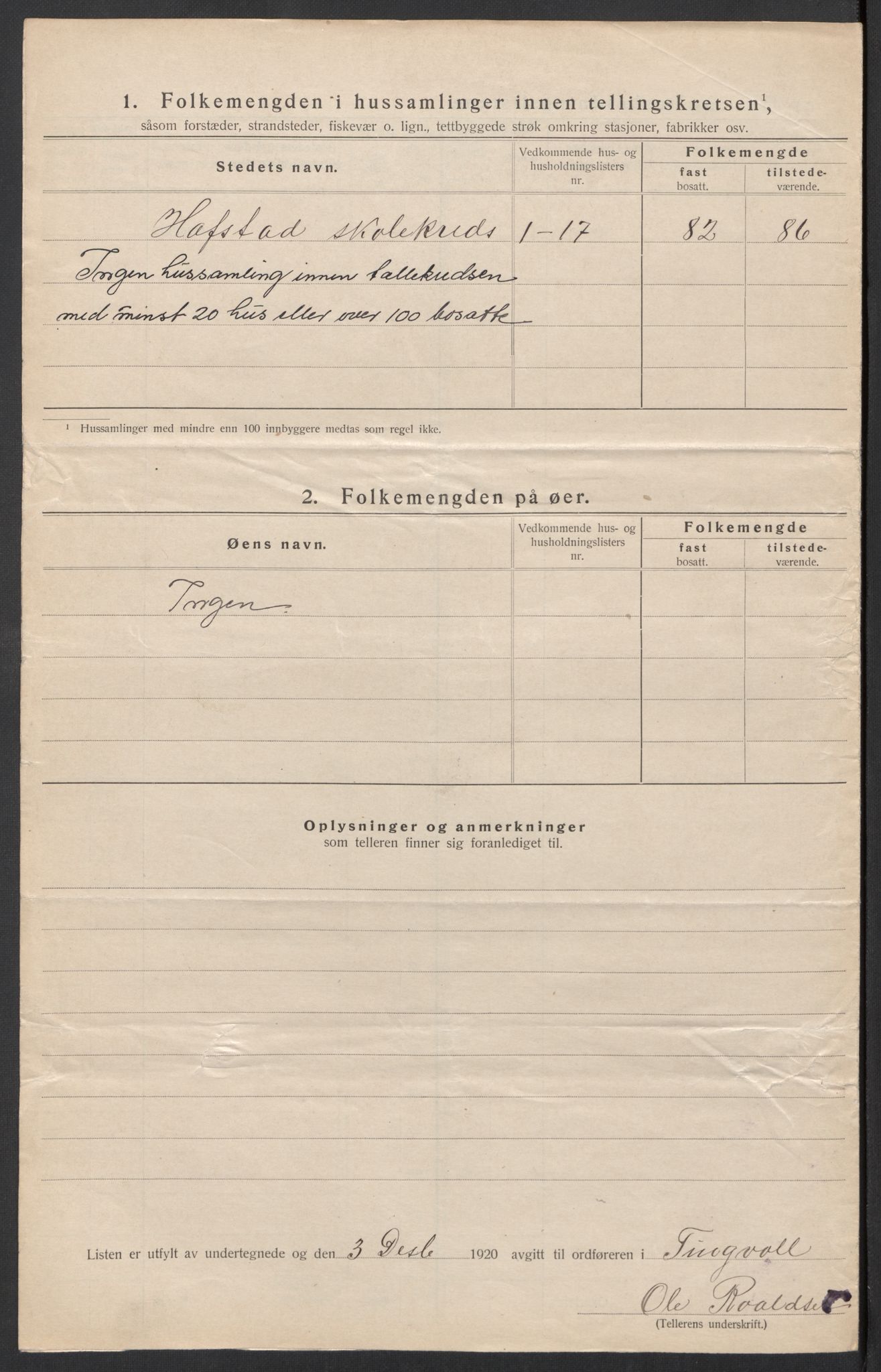 SAT, 1920 census for Tingvoll, 1920, p. 48