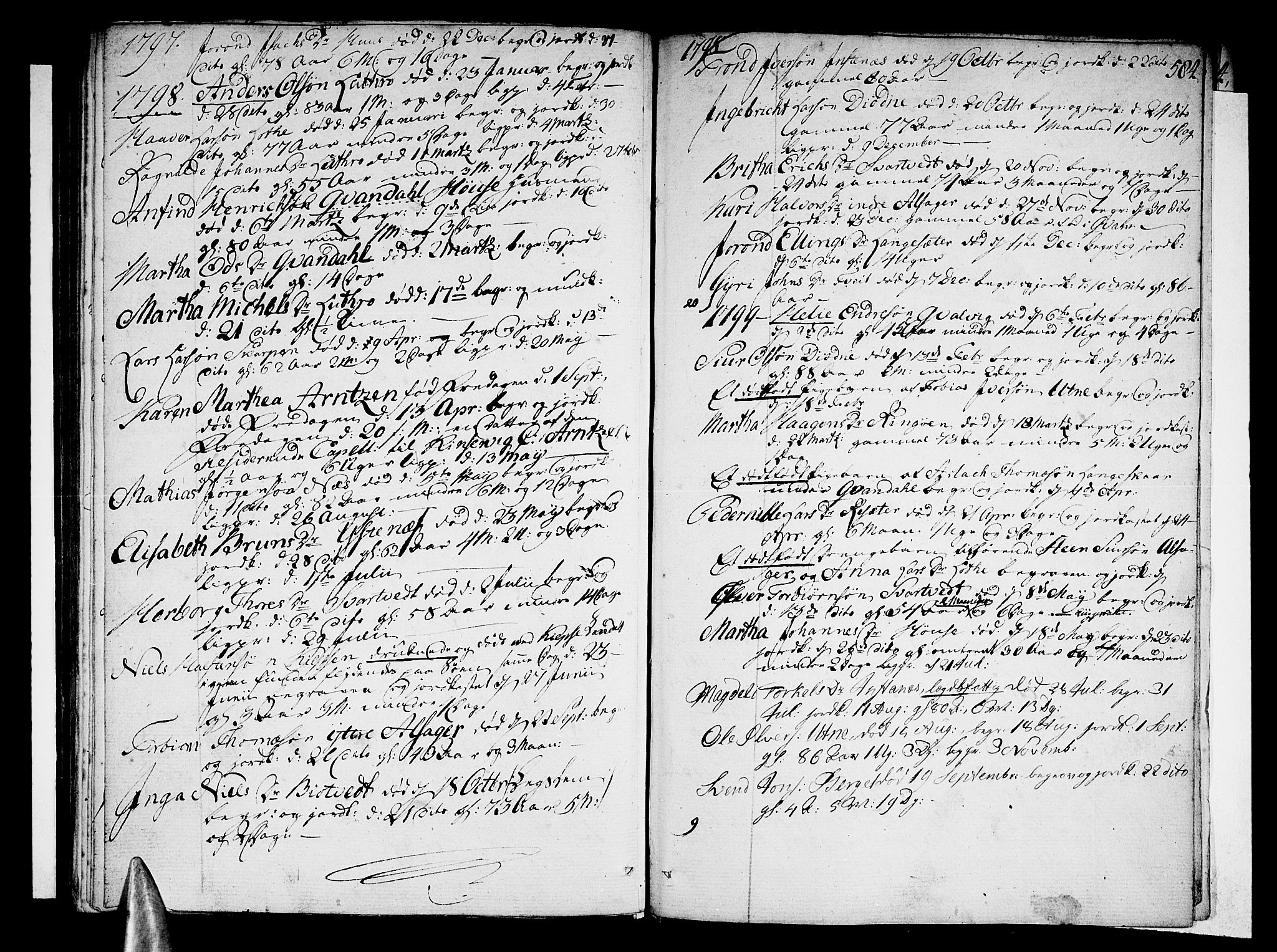 Ullensvang sokneprestembete, AV/SAB-A-78701/H/Haa: Parish register (official) no. A 7 /2, 1788-1804, p. 583-584