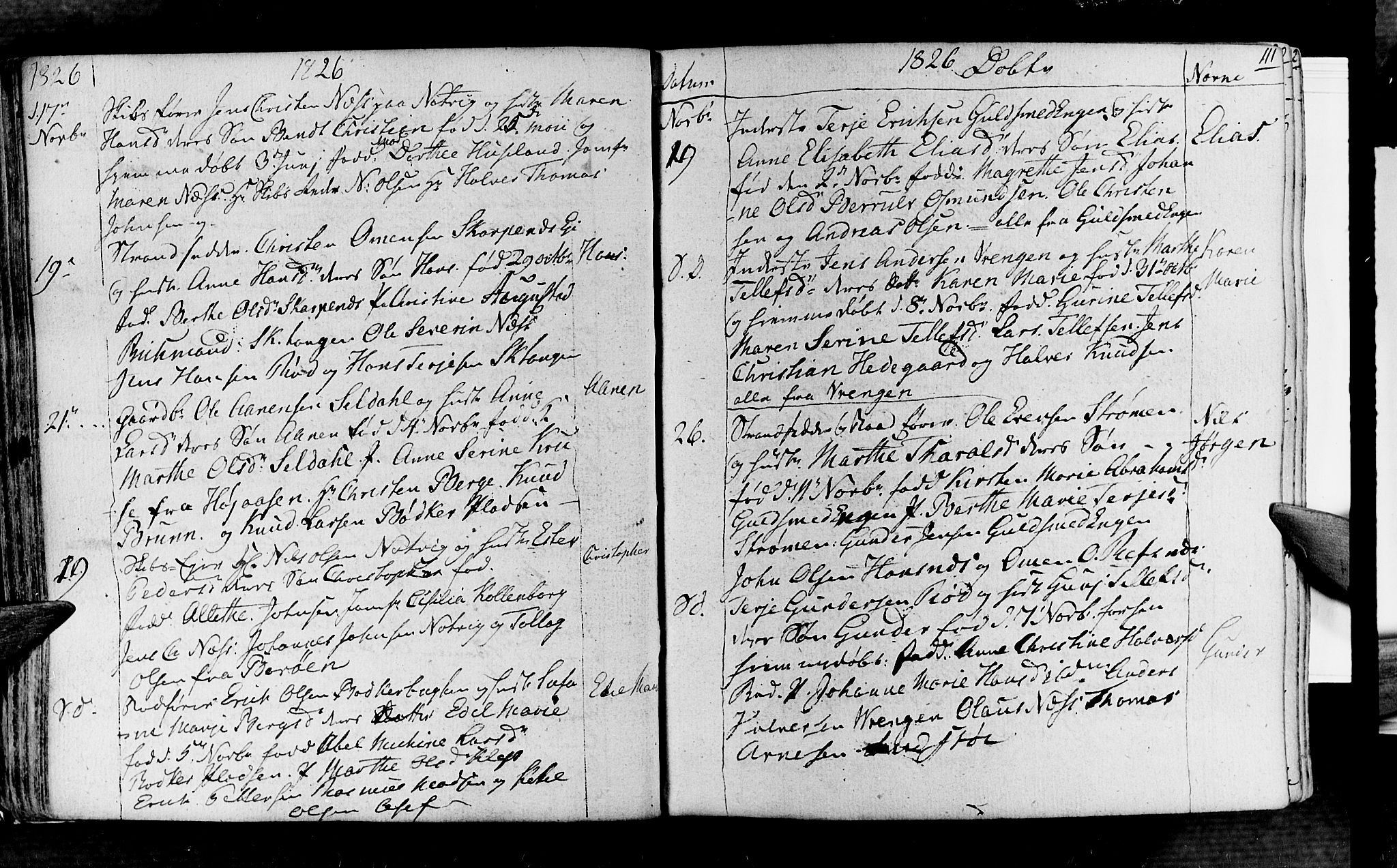 Øyestad sokneprestkontor, SAK/1111-0049/F/Fa/L0011: Parish register (official) no. A 11, 1805-1824, p. 111