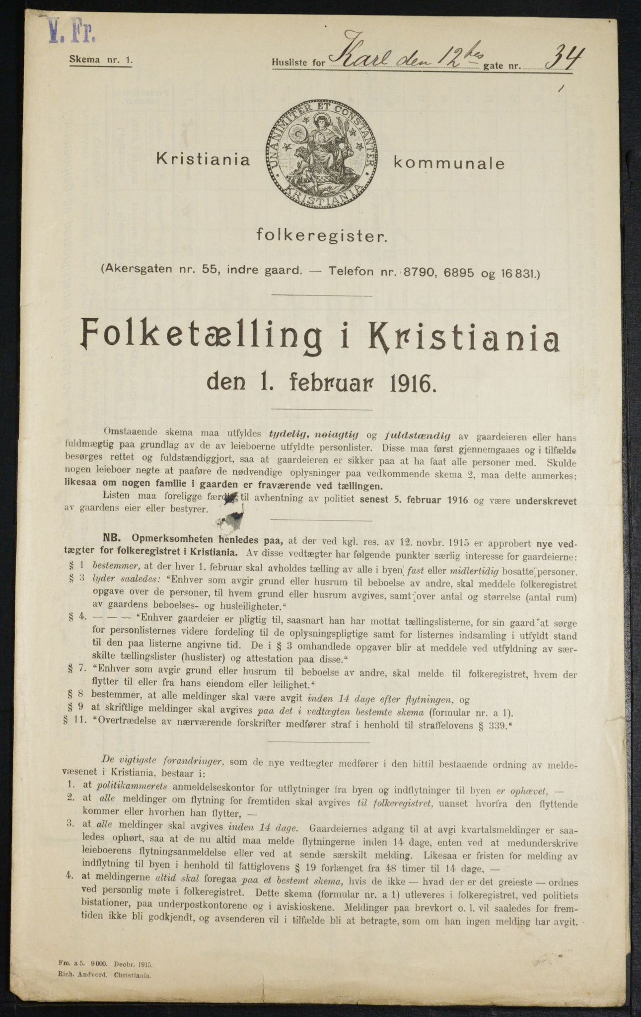 OBA, Municipal Census 1916 for Kristiania, 1916, p. 49701