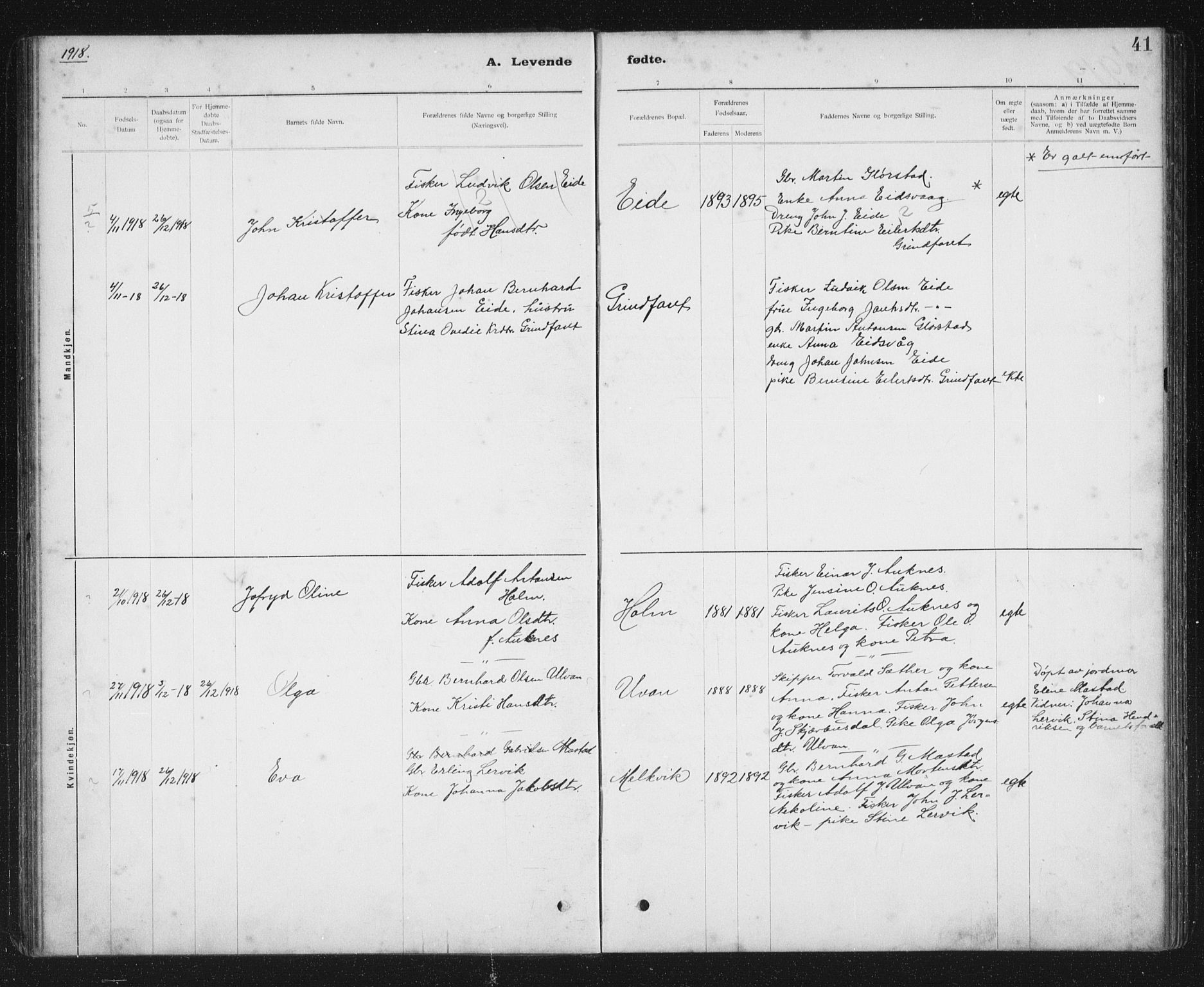 Ministerialprotokoller, klokkerbøker og fødselsregistre - Sør-Trøndelag, SAT/A-1456/637/L0563: Parish register (copy) no. 637C04, 1899-1940, p. 41