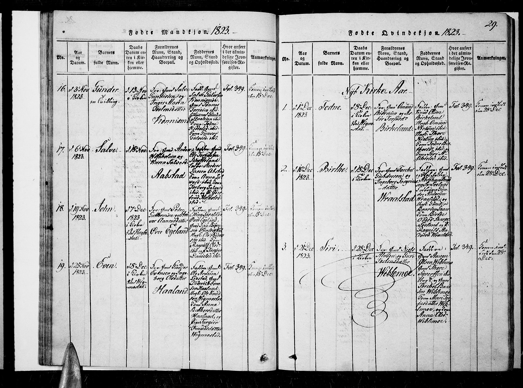 Nord-Audnedal sokneprestkontor, SAK/1111-0032/F/Fa/Faa/L0001: Parish register (official) no. A 1, 1815-1856, p. 29