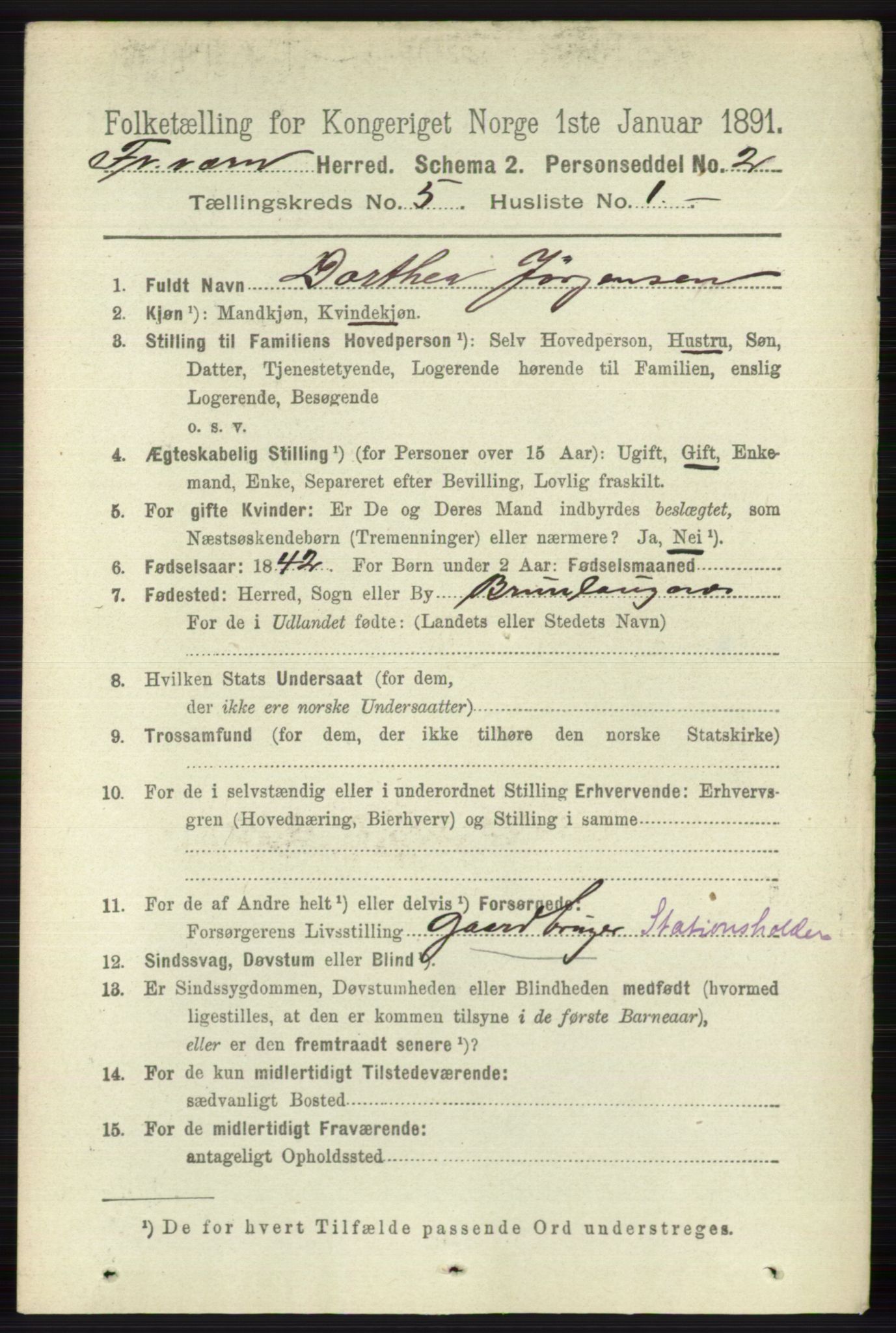 RA, 1891 census for 0798 Fredriksvern, 1891, p. 1034