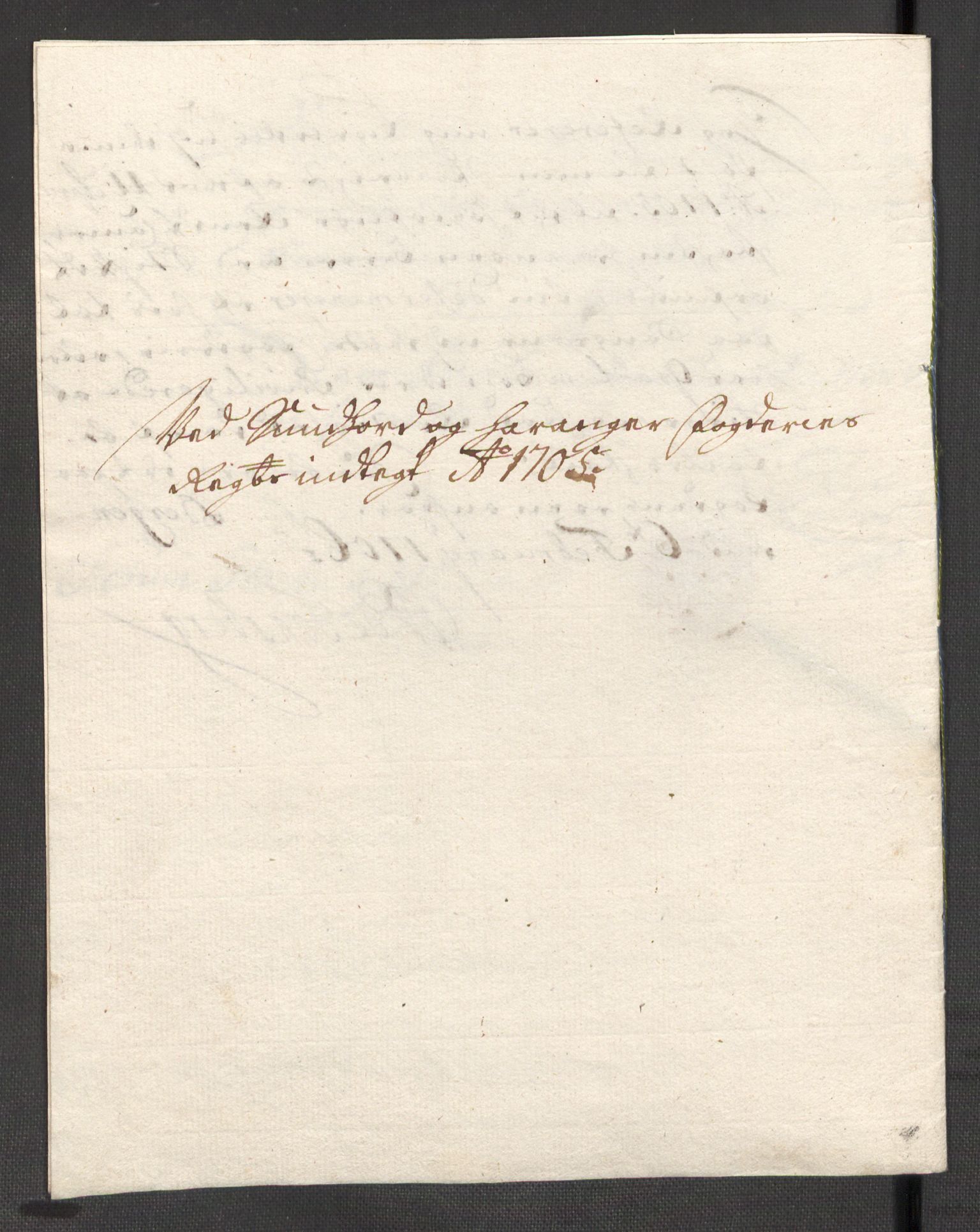 Rentekammeret inntil 1814, Reviderte regnskaper, Fogderegnskap, AV/RA-EA-4092/R48/L2983: Fogderegnskap Sunnhordland og Hardanger, 1705, p. 182