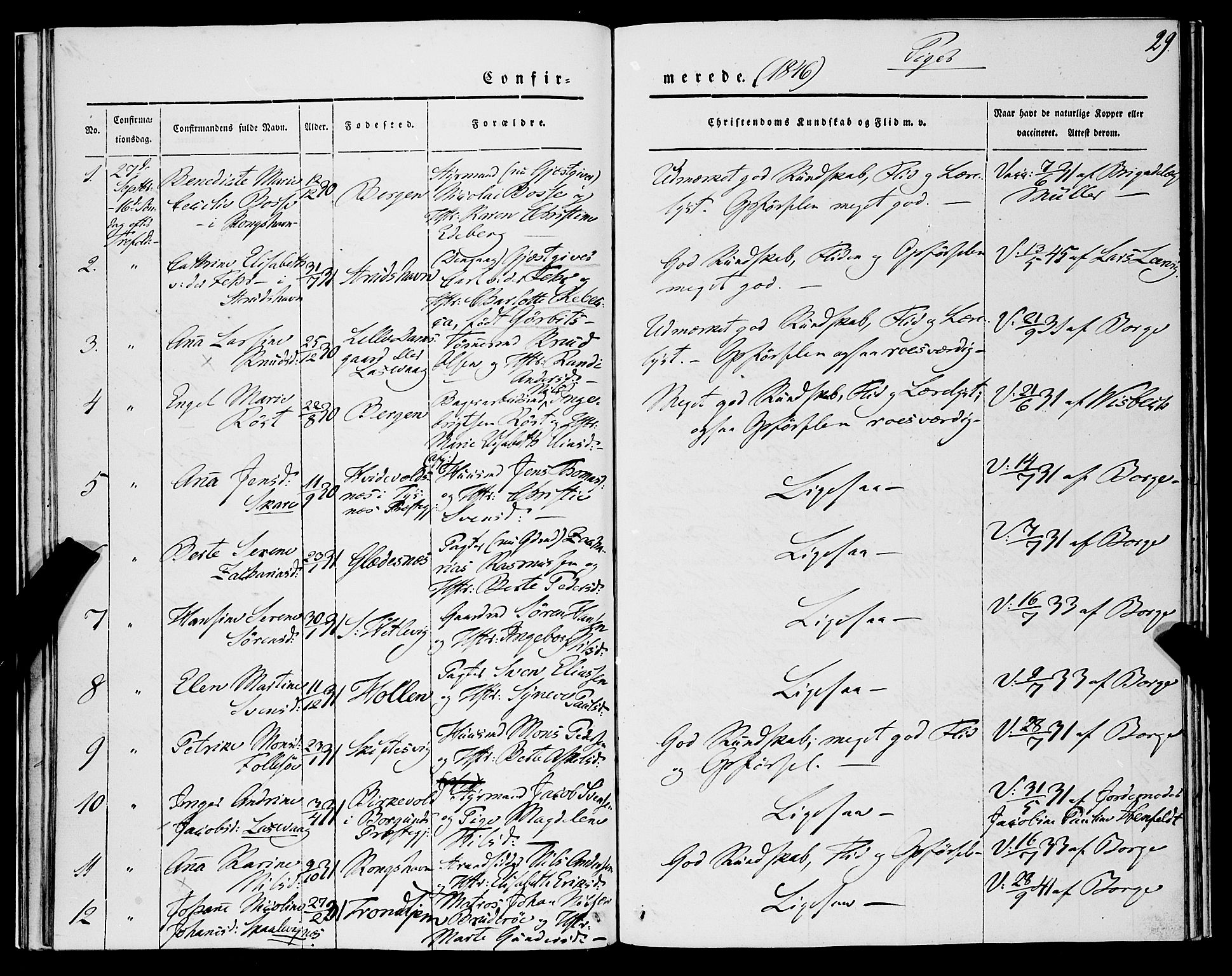 Askøy Sokneprestembete, SAB/A-74101/H/Ha/Haa/Haaa/L0010: Parish register (official) no. A 10, 1845-1854, p. 29