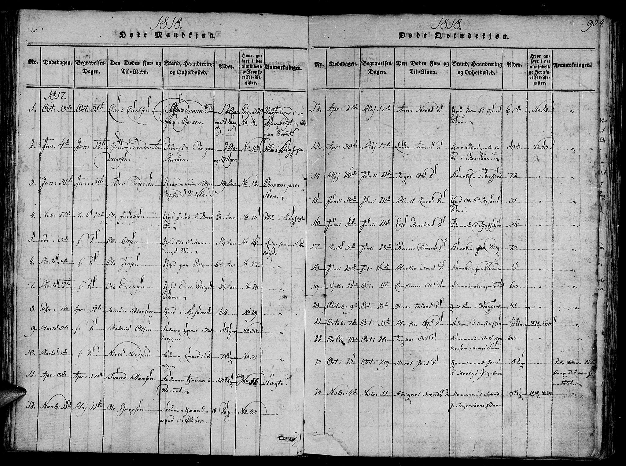 Ministerialprotokoller, klokkerbøker og fødselsregistre - Sør-Trøndelag, SAT/A-1456/657/L0702: Parish register (official) no. 657A03, 1818-1831, p. 93